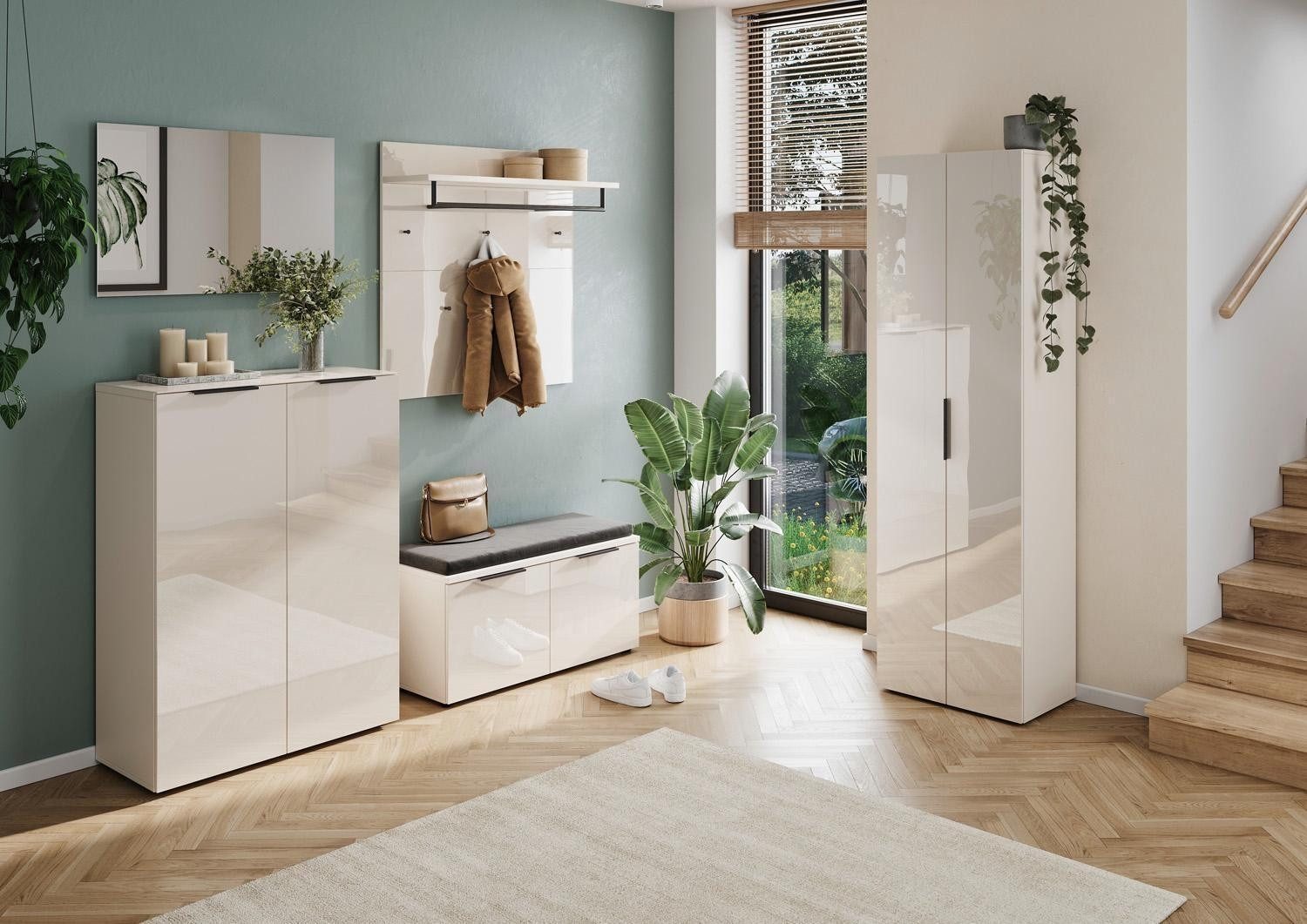 GERMANIA Schuhschrank GENOVA, 2 Türen, Creme, günstig online kaufen