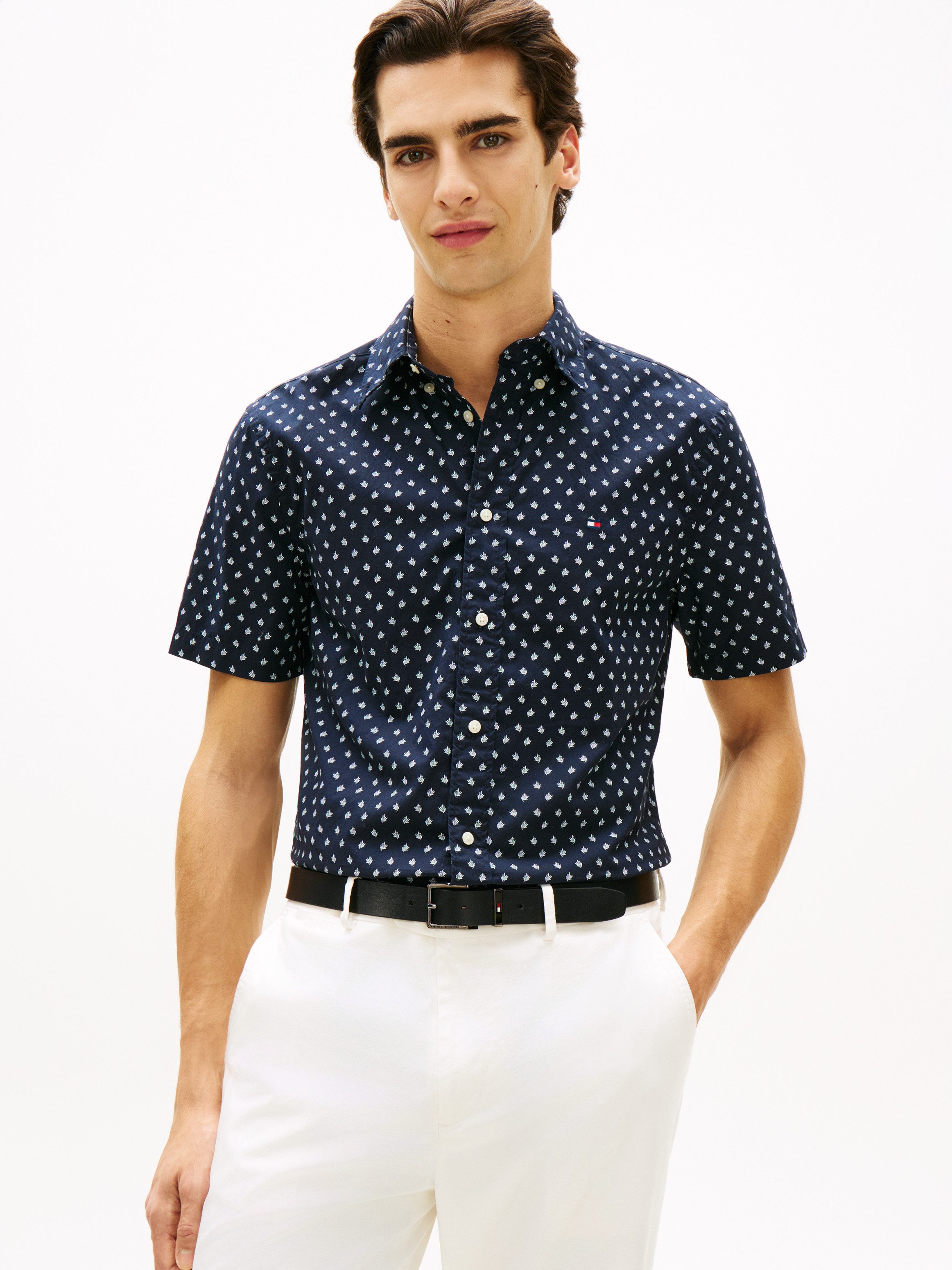 Tommy Hilfiger Kurzarmhemd FLEX POPLIN PRINT Regular Fit