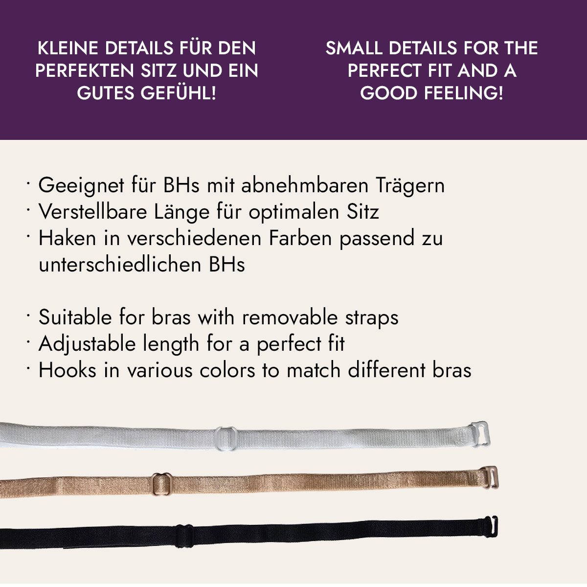 Miss Perfect BH-Träger 75050-52, Convertible Bra Straps – Vielseitige BH-Träger