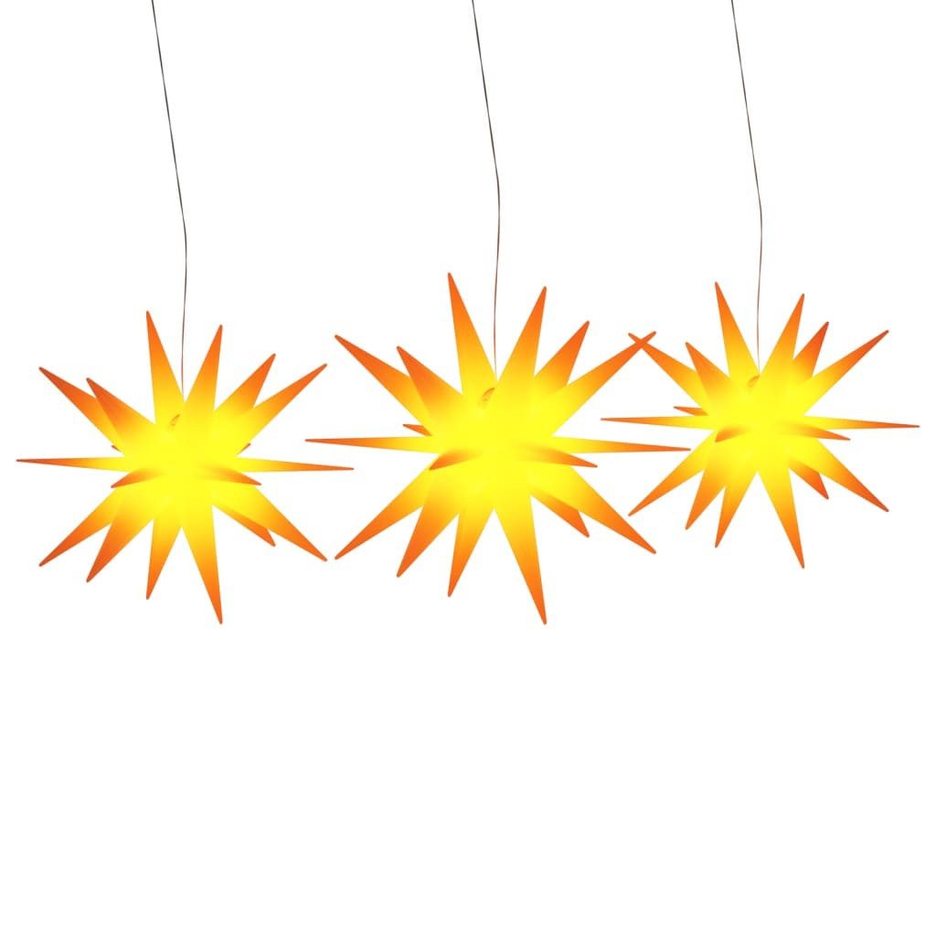 vidaXL LED-Stern für außen LED-Weihnachtssterne 3 Stk. Faltbar Gelb