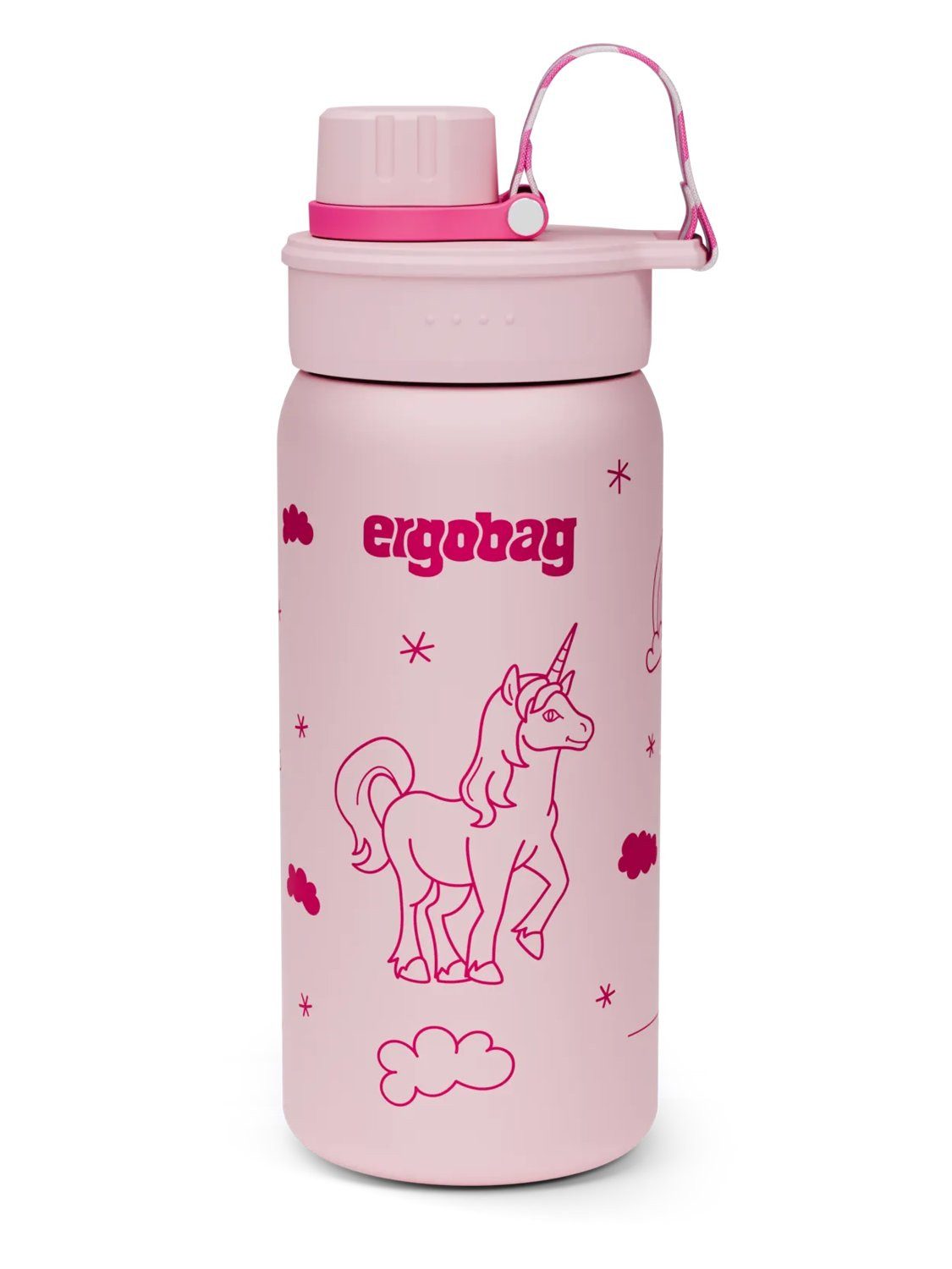 ergobag Trinkflasche Edelstahl Trinkflasche, auslaufsicher und kohlensäuregeeignet
