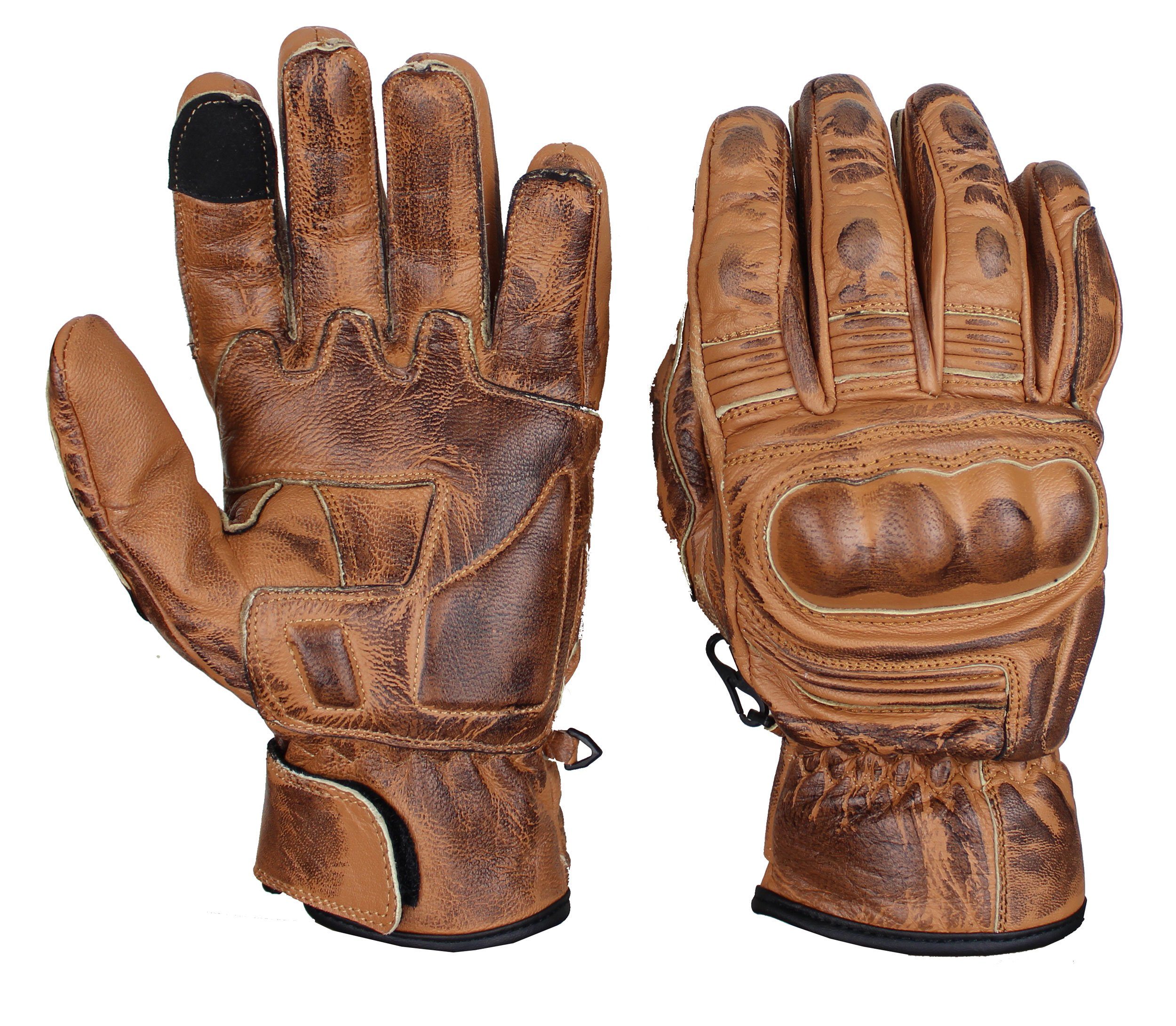 Alpha Speeds Motorradhandschuhe Biker Motorrad Leder Custom Handschuhe Brau günstig online kaufen