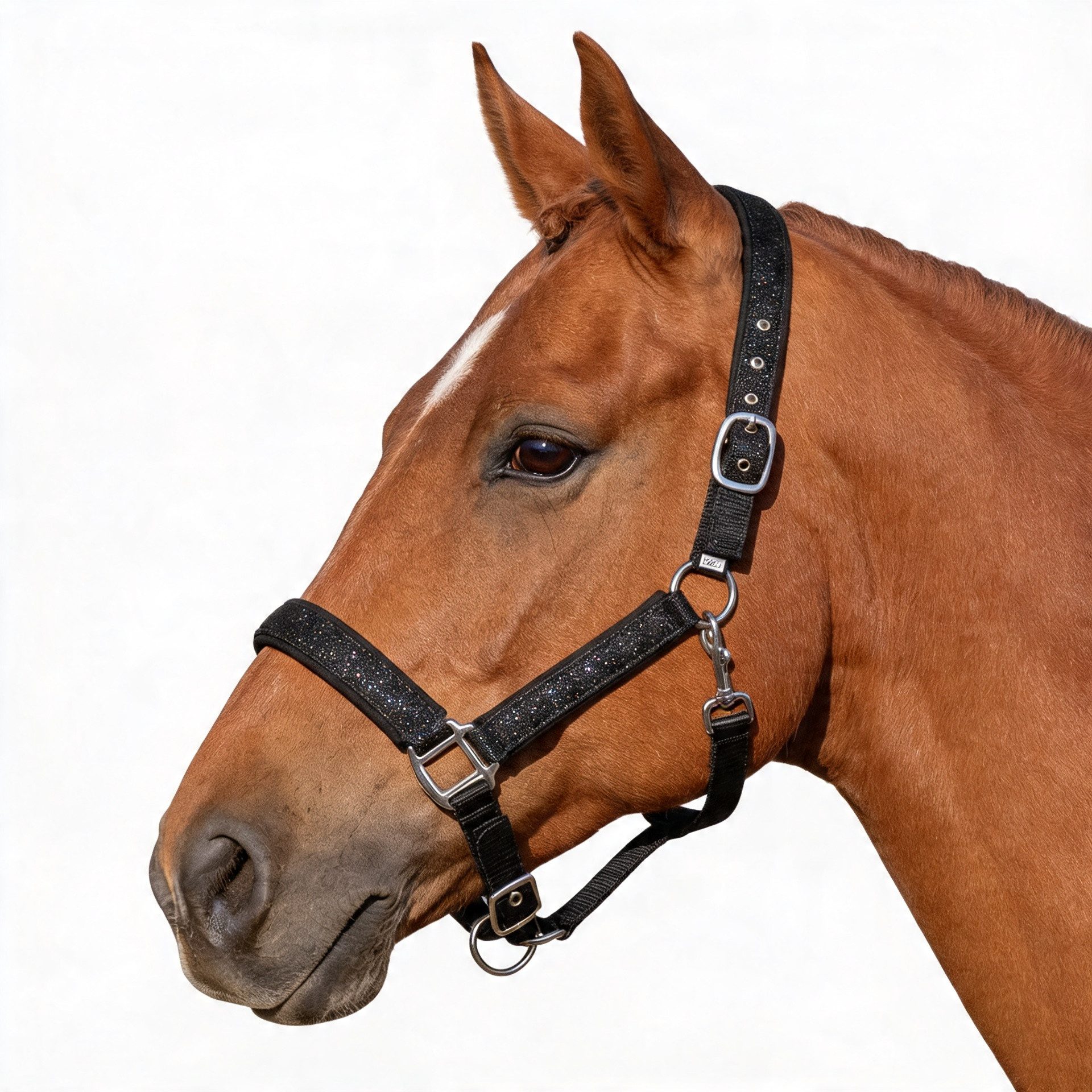 Pferdelinis Halfter Halfter Pferde Glitzer, gepolstert, Größe Pony, Cob, Warmblut, Shetty, Glitzer von Pferdelinis