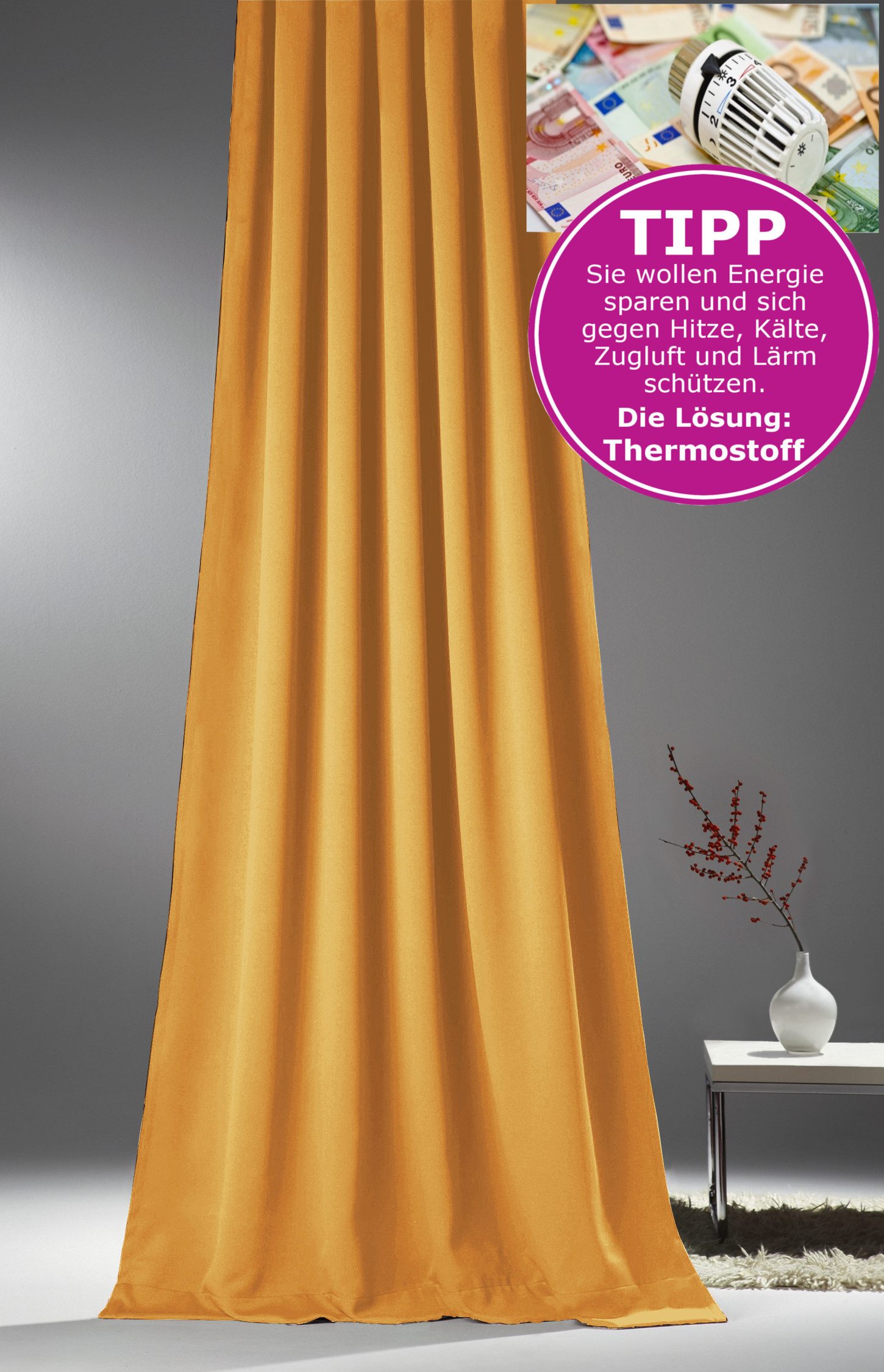 novumfix Verdunkelungsvorhang Sunout/20 curry Thermovorhang XXL Kräuselband günstig online kaufen
