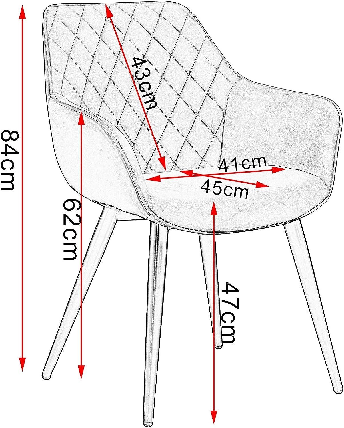 Woltu Esszimmerstuhl (1 St), Metall Armlehen, mit Polsterstuhl Stühle