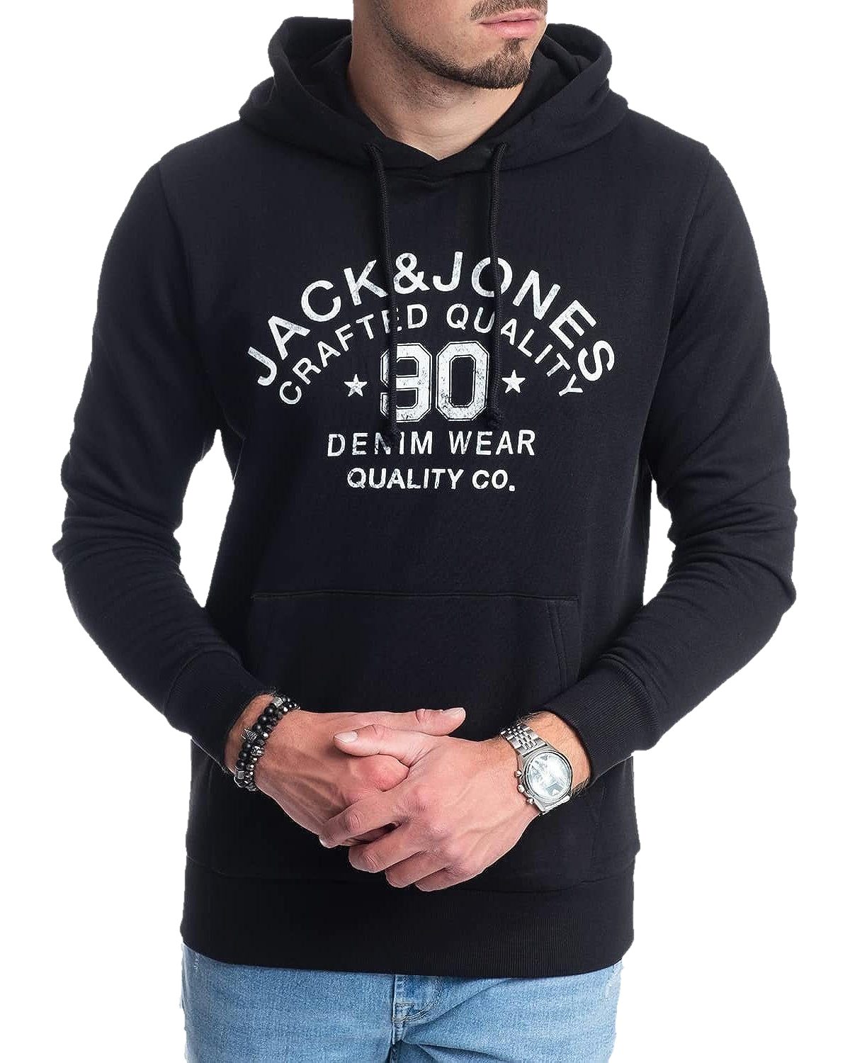Jack & Jones Kapuzenpullover stilvolle Hoodies mit Logoprint (Spar Set, Doppelpack) Unifarbene Pullover mit flauschigem Innenfutter