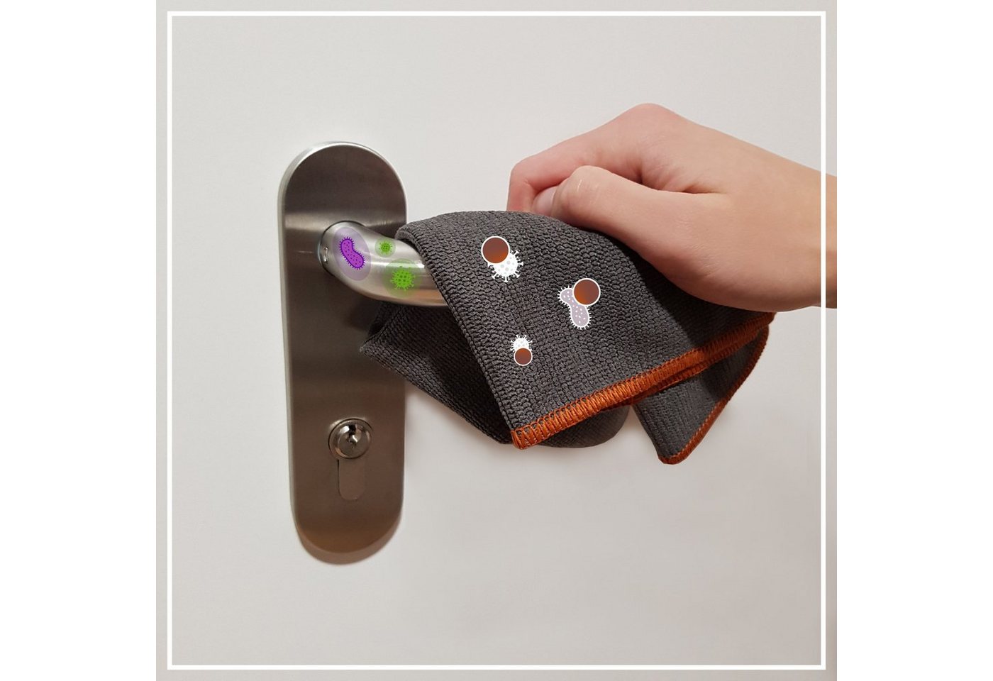 Thumbnail - poliboy Hygiene Reinigungstuch - 32x32cm Mikrofasertuch (32x32 cm, mit Kupferkraft gegen Viren und Bakterien)