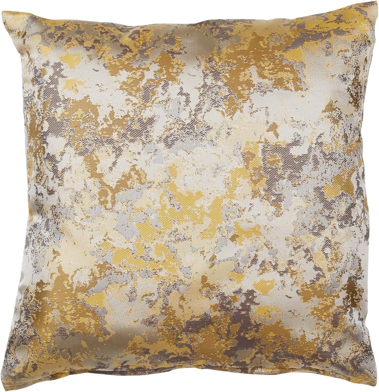 Clever-Kauf-24 Kissenhülle Kissenhülle Kiran, Dekostoff, Jacquard, gold, 40x40 / 50x50cm, (1 Stück)