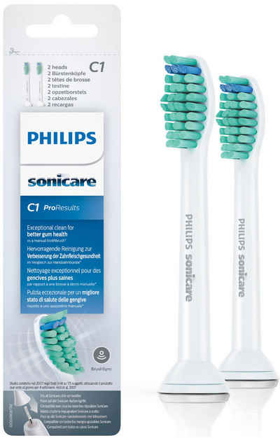 Philips Sonicare Aufsteckbürsten ProResults Standard, Standardgöße, mit Erinnerungsborsten