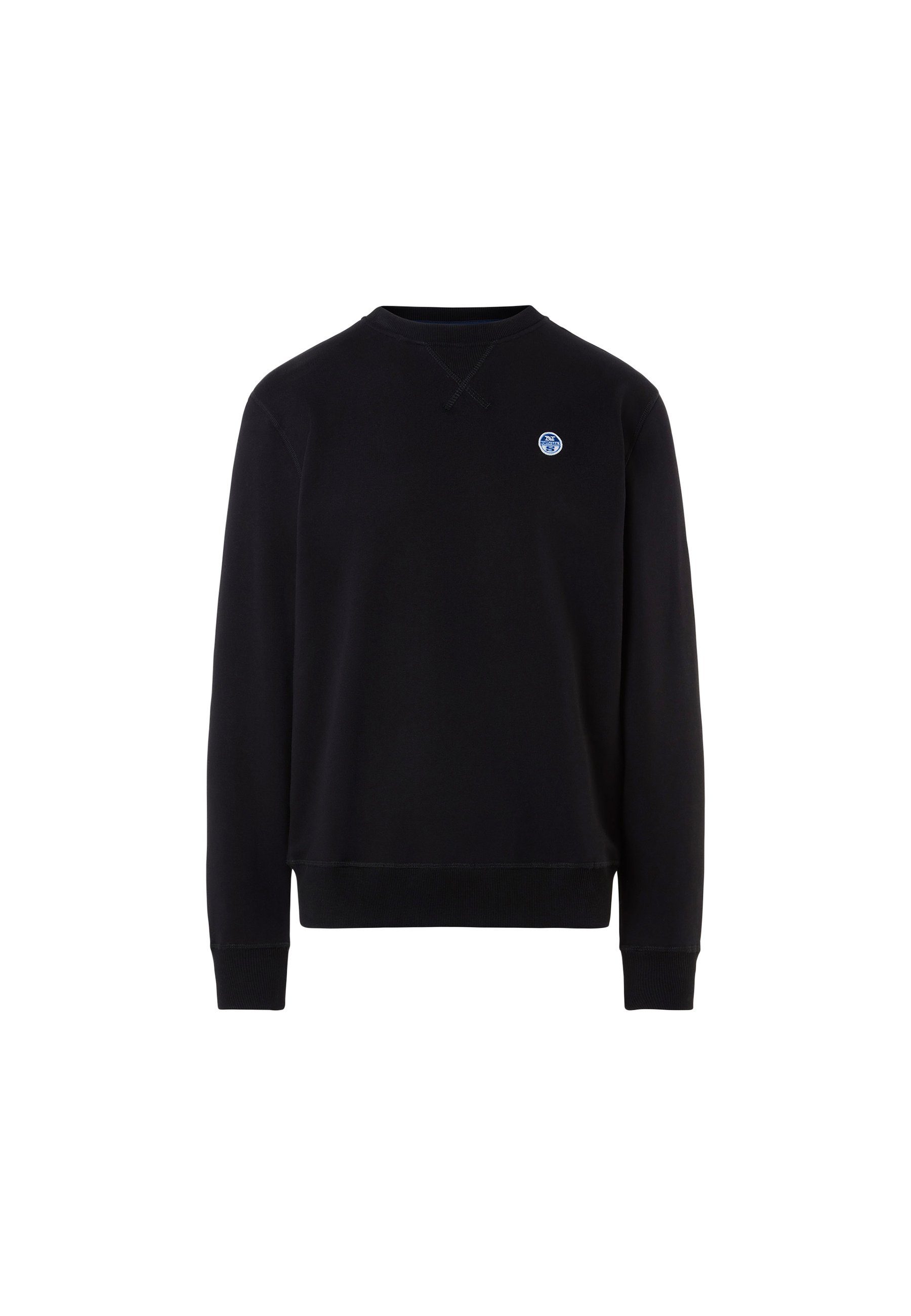 North Sails Fleecepullover Sweatshirt mit MILKY Logo-Aufnäher BLACK