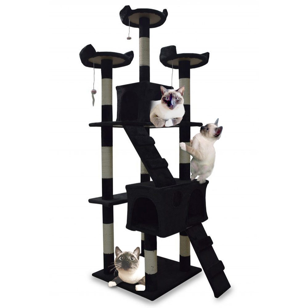Bituxx Kratzbaum XL für Katzen Schwarz