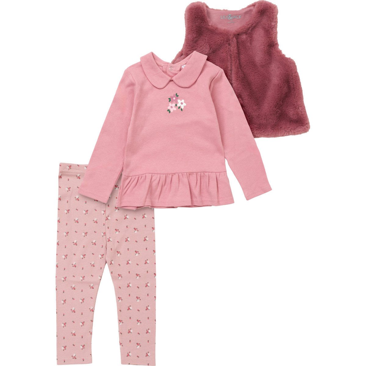 Lily & Jack Body Floral Mädchen (3-tlg) Geschenkset, Erstausstattungsset, Babyerstausstattung, Baby Outfit