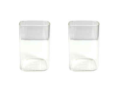 Mulex Gläser-Set Mulex, Glas, Klare quadratische 2-teilige Gläser für Cocktails