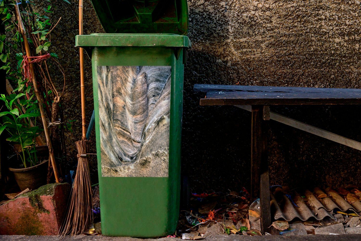 der (1 Mülleimer-aufkleber, MuchoWow Abfalbehälter im Sticker, Santa Felsen Muster St), National Schönes Park Mülltonne, Wandsticker Fe Container,