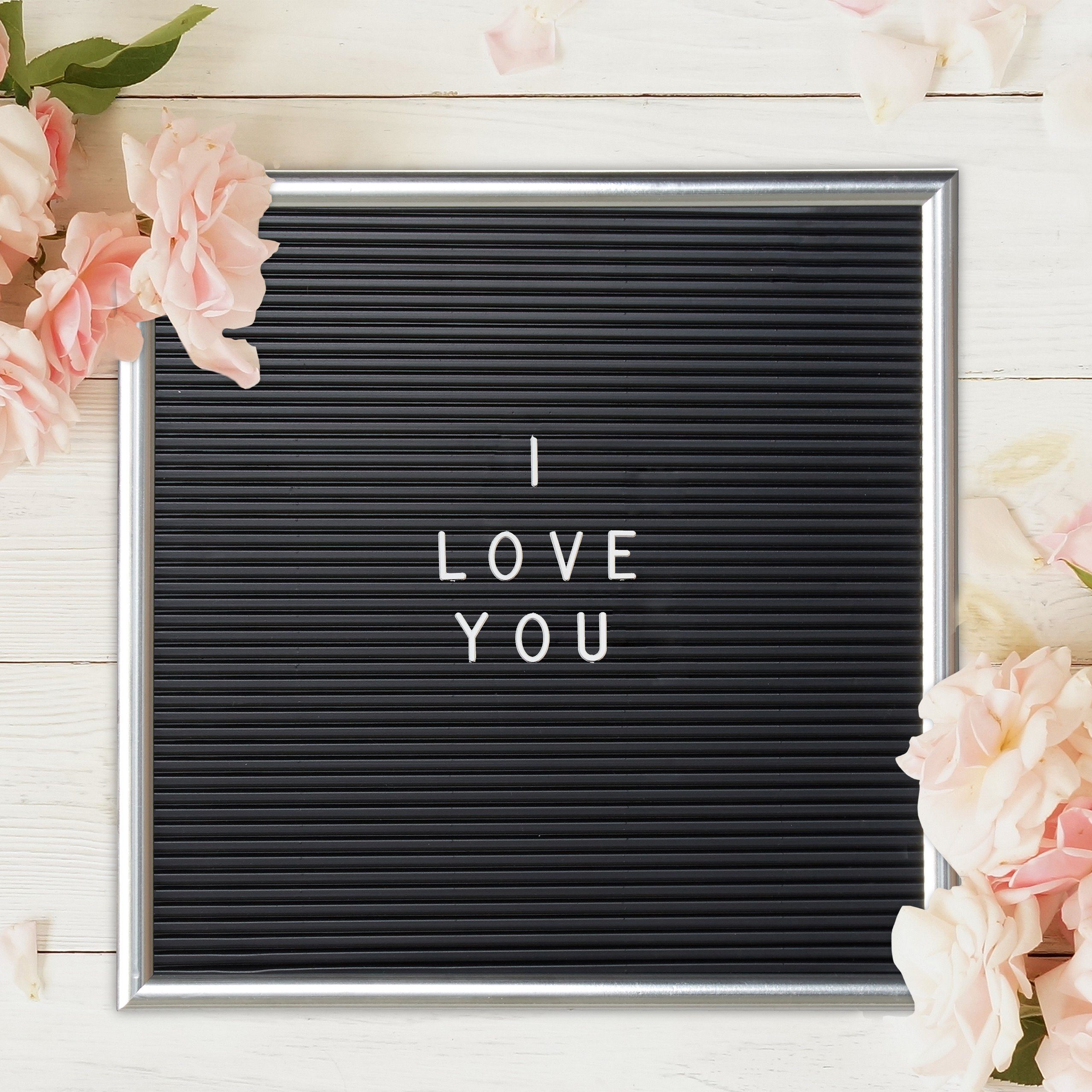 relaxdays Memoboard 4 x 30 x cm Letterboard 30 silber