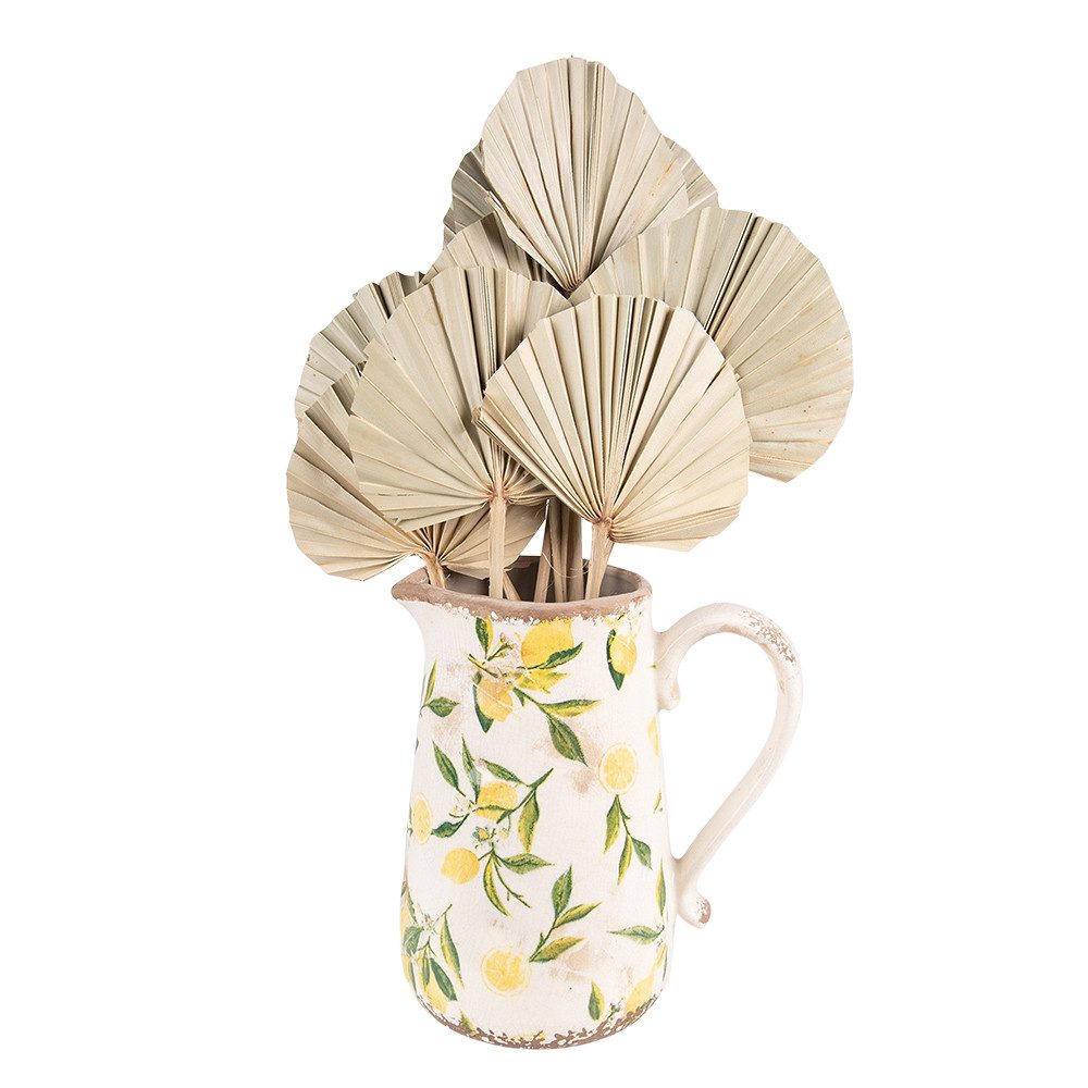 Clayre & Eef Wasserkrug Clayre & Eef Dekorativer Keramik-Krug mit Zitronenmotiv – 20x14x23 cm
