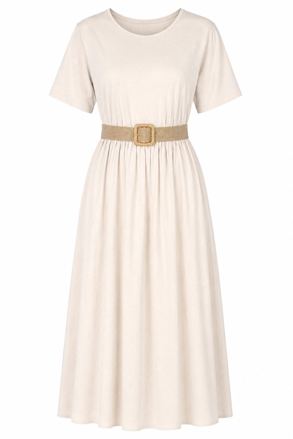 ITALY VIBES Sommerkleid - luftiges Baumwollkleid mit Gürtel für Damen ONE SIZE - passend für Größen M - XL - gratis Gürtel