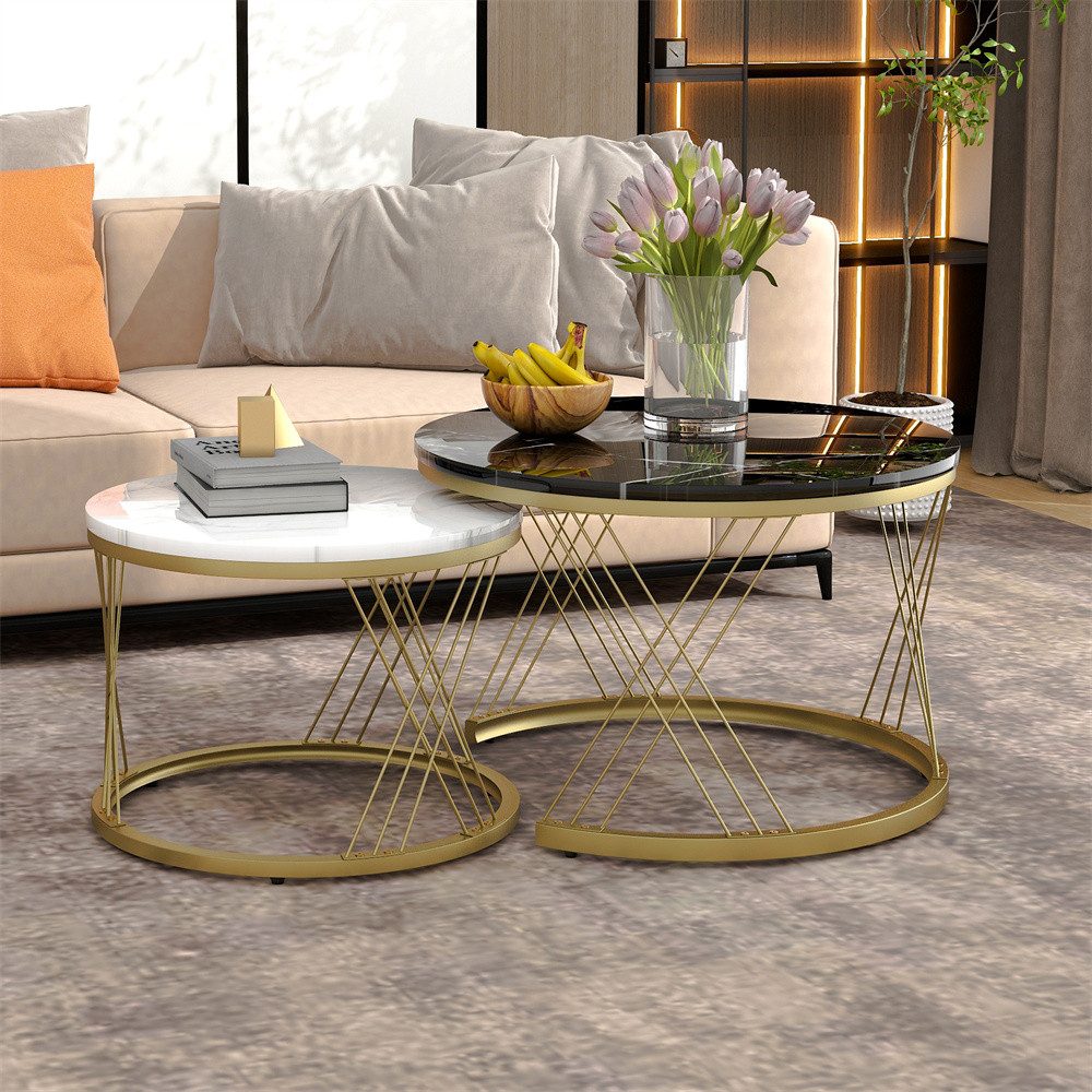 Wohnzimmertisch Moderne Nesting Couchtisch, Couchtisch Satz Marmor Furnier