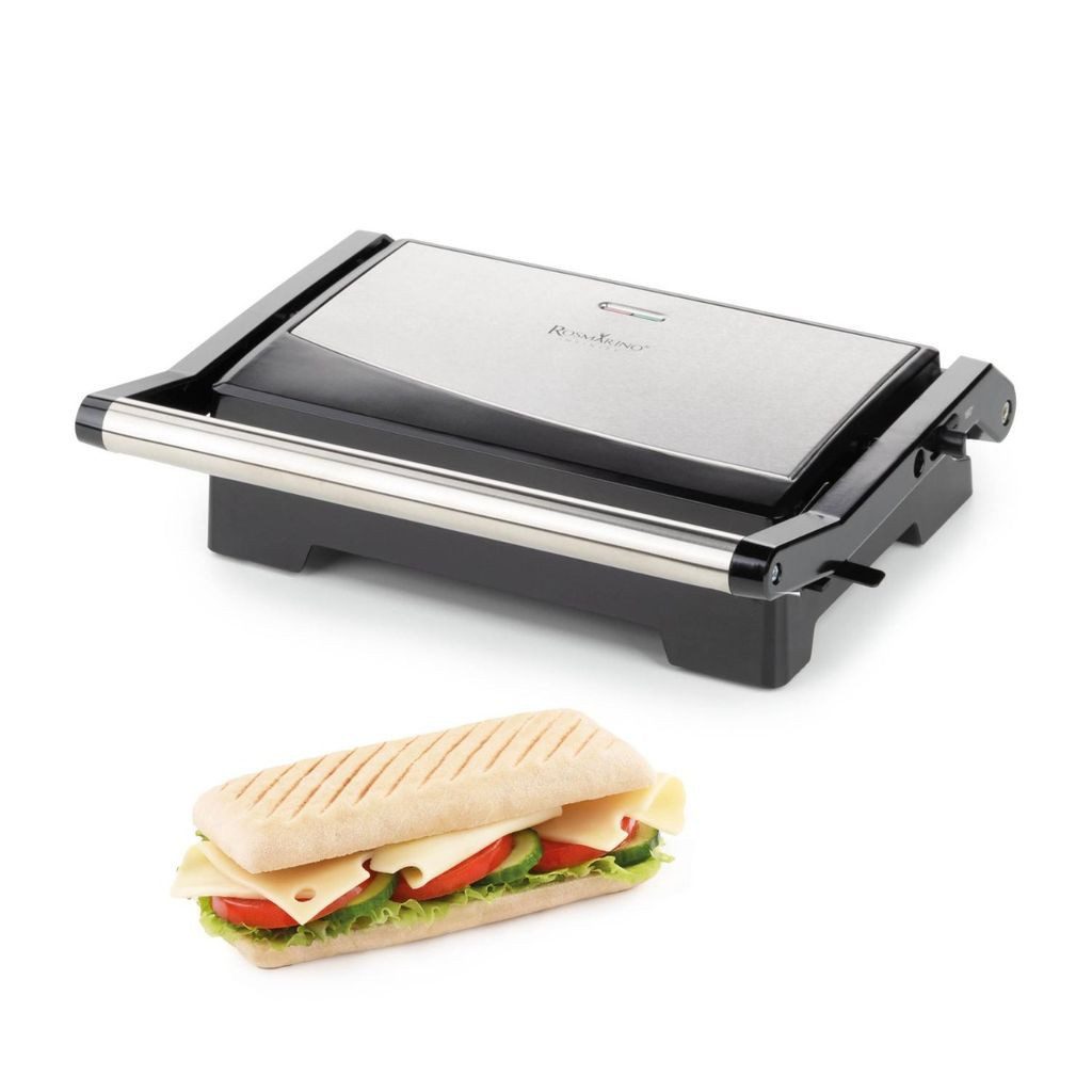 ROSMARINO 2-in-1-Sandwichmaker Vielseitiger 2in-1 Sandwich-Toaster & Minigrill: Grillplatte Kompakt, 1000,00 W