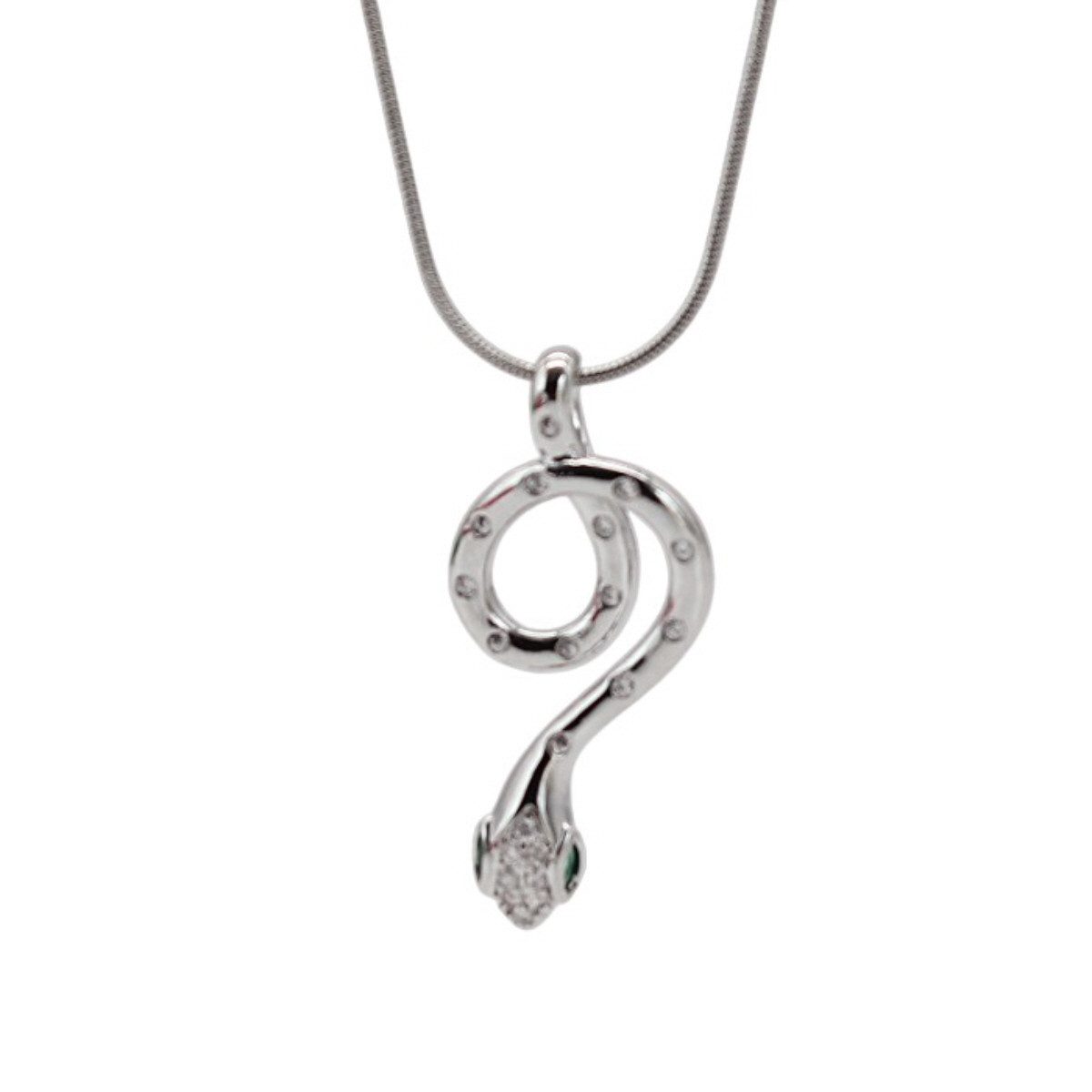 ELLAWIL Edelstahlkette Halskette mit Schlangen-Anhänger Edelstahlkette Schlangenschmuck (GESCHENKIDEE, Edelstahl, Kettenlänge 40 cm, verlängerbar um 5 cm), inklusive Geschenkschachtel
