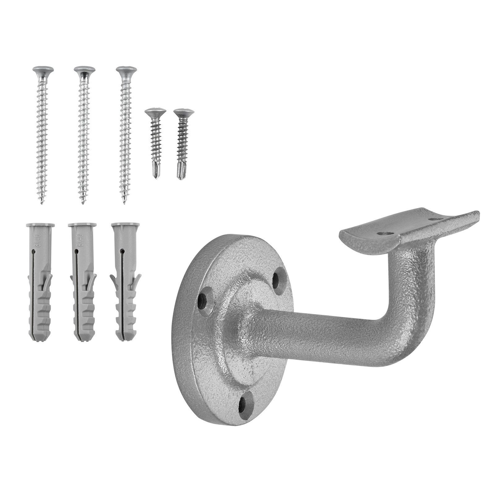 SO-TECH® Handlauf Handlaufhalter ROBUST Höhe 68 mm Ausladung 67,5 mm, (1 St), für Handläufe mit Ø 45 mm, Лестницаgeländer Halter Silber