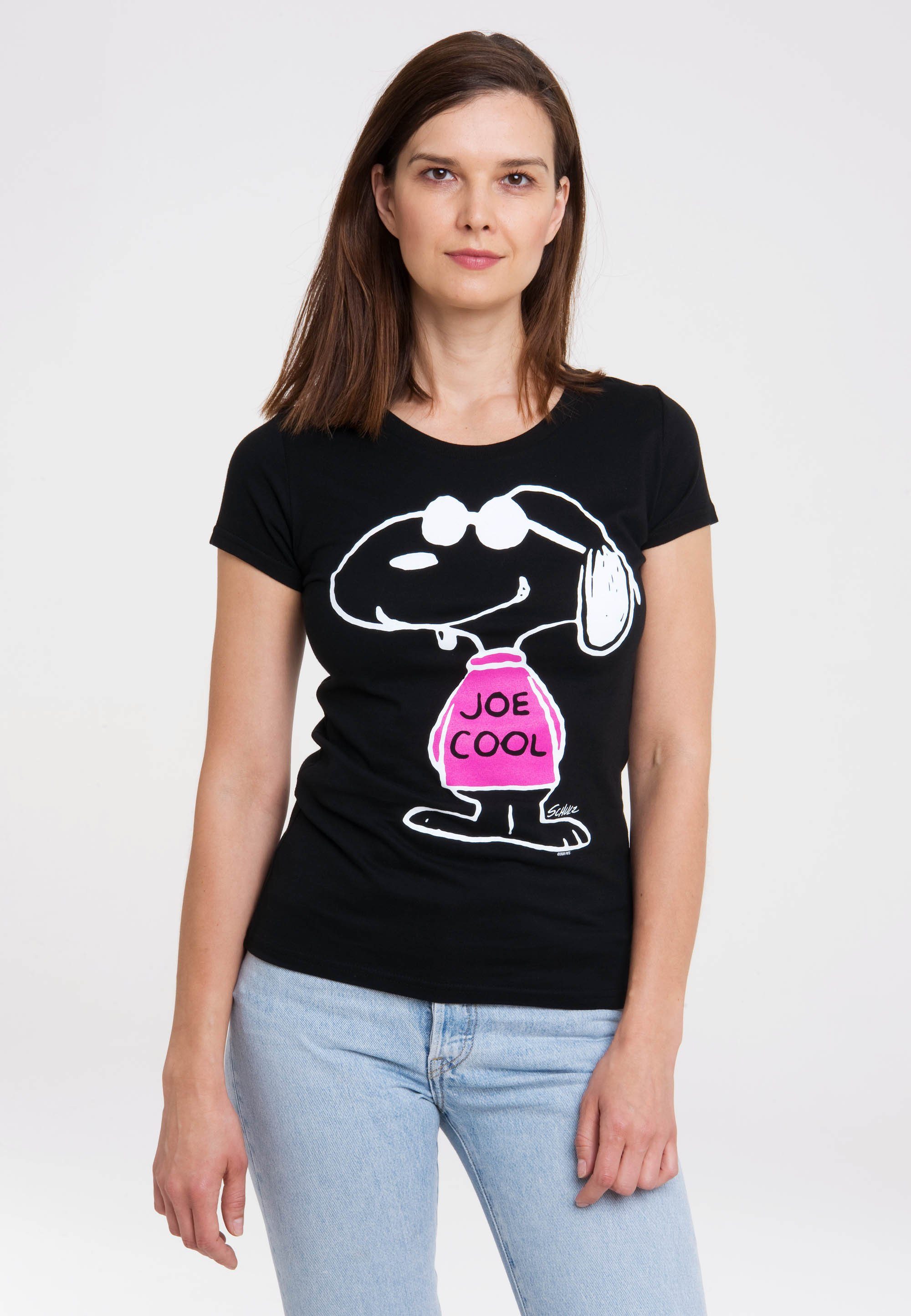 LOGOSHIRT T-Shirt Peanuts - Snoopy - Joe Cool mit lizenziertem Originaldesign | T-Shirts