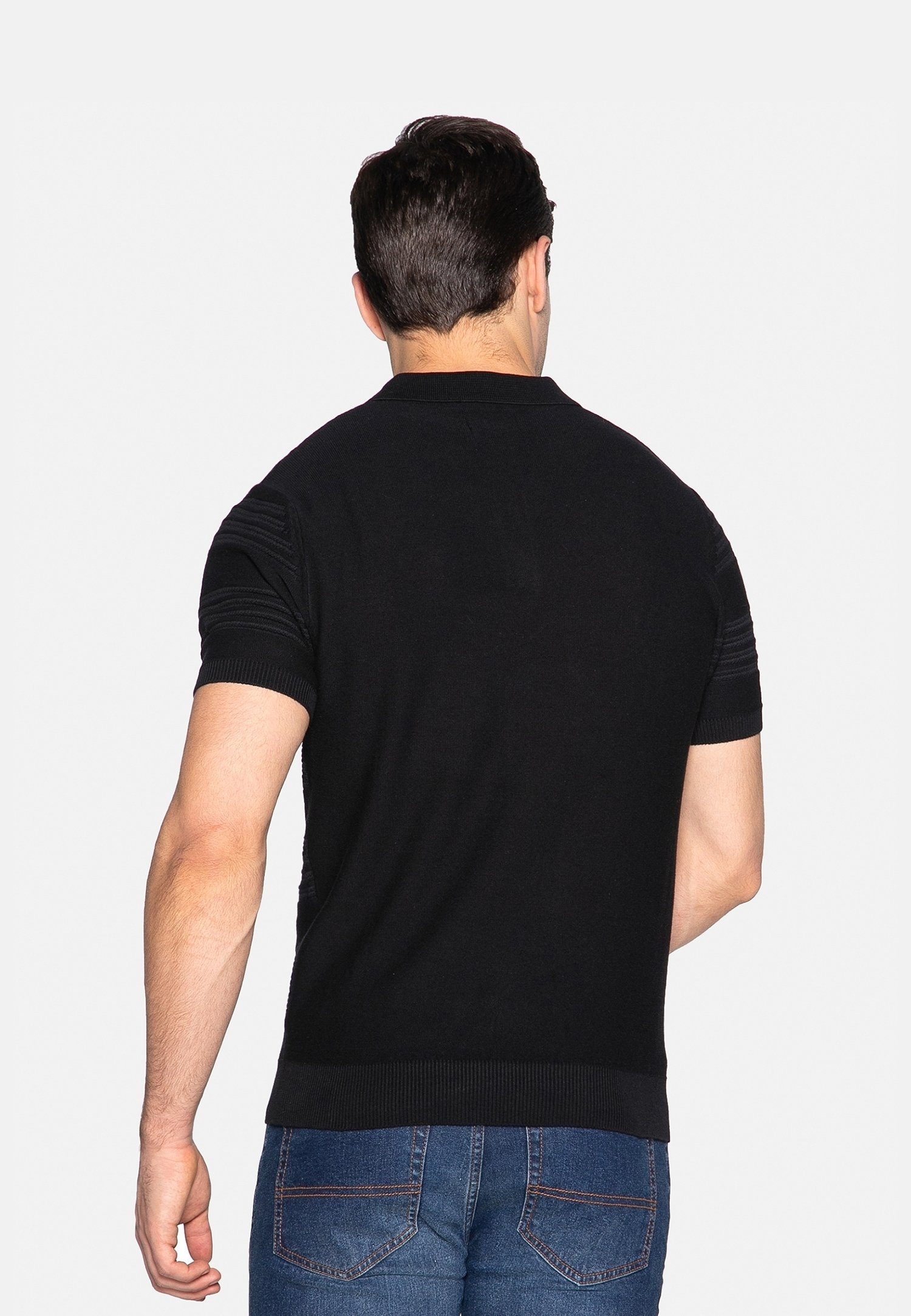 Low Threadbare Schwarz Poloshirt