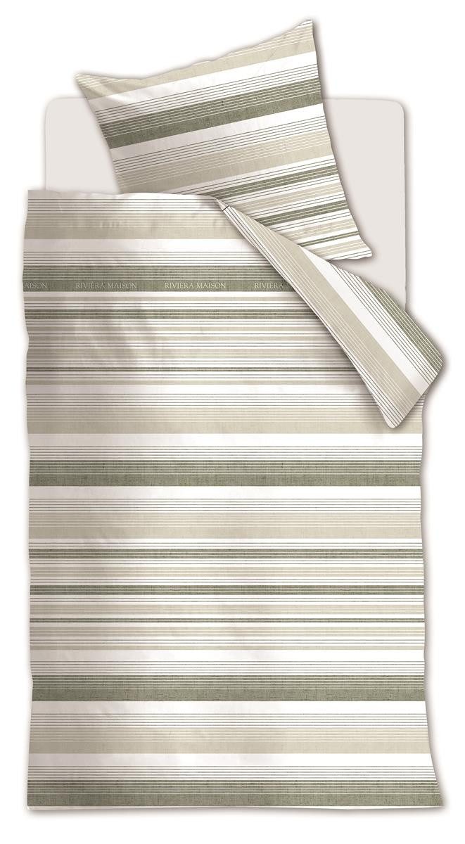 Bettwäsche Sturdy Stripe_Grey Green_DE_UV_155x220 1 Bettbezug, 1 Kissenbezug 155