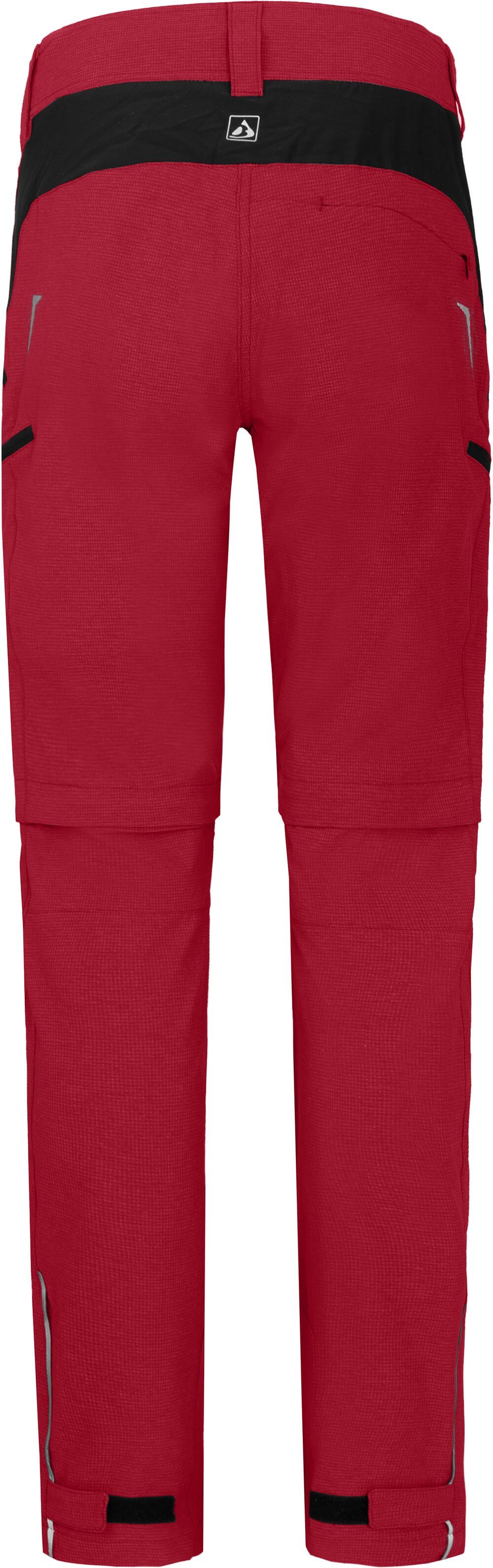 Bergson Outdoorhose VALLI zip-off Damen Radhose, robust elastisch, Normalgrößen, rot
