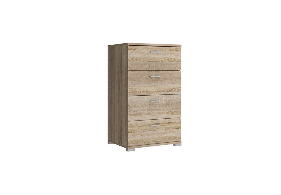 JVmoebel Kommode, Kommode mit 4 Schubladen Sideboard Schubladenschrank Schrank Anrichte Braun