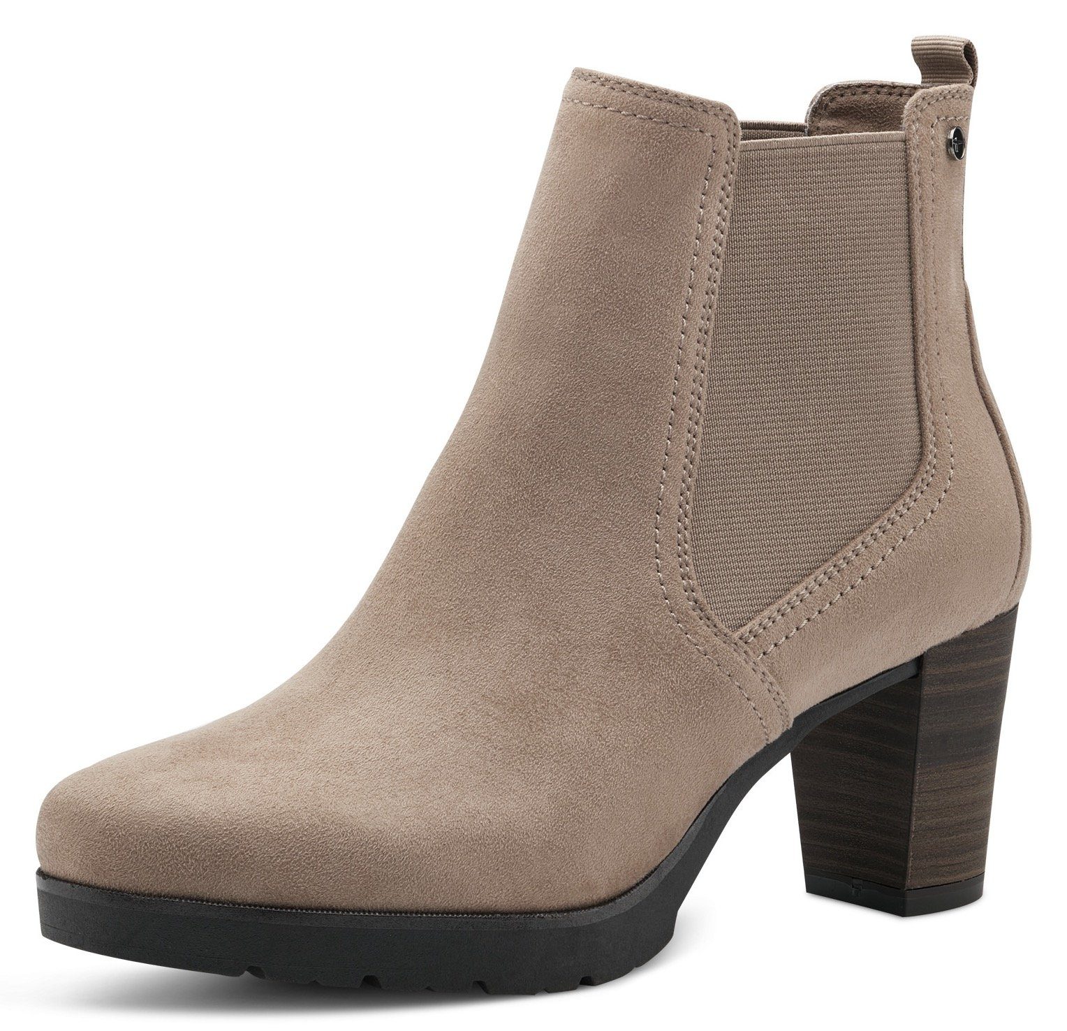 Tamaris Stiefelette mit Stretcheinsatz taupe