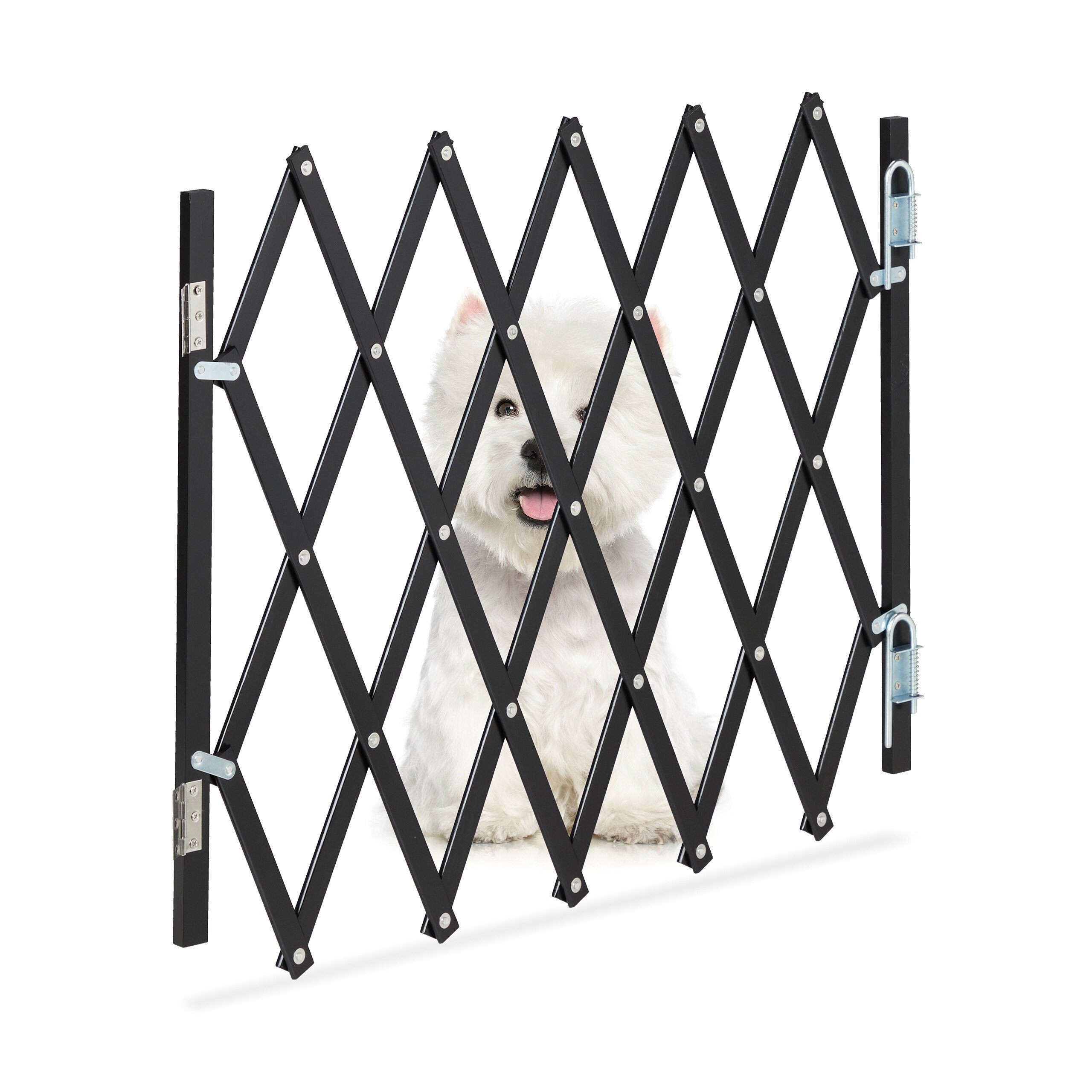 relaxdays Universalschutzgitter Ausziehbares Hundeabsperrgitter schwarz (1 St)