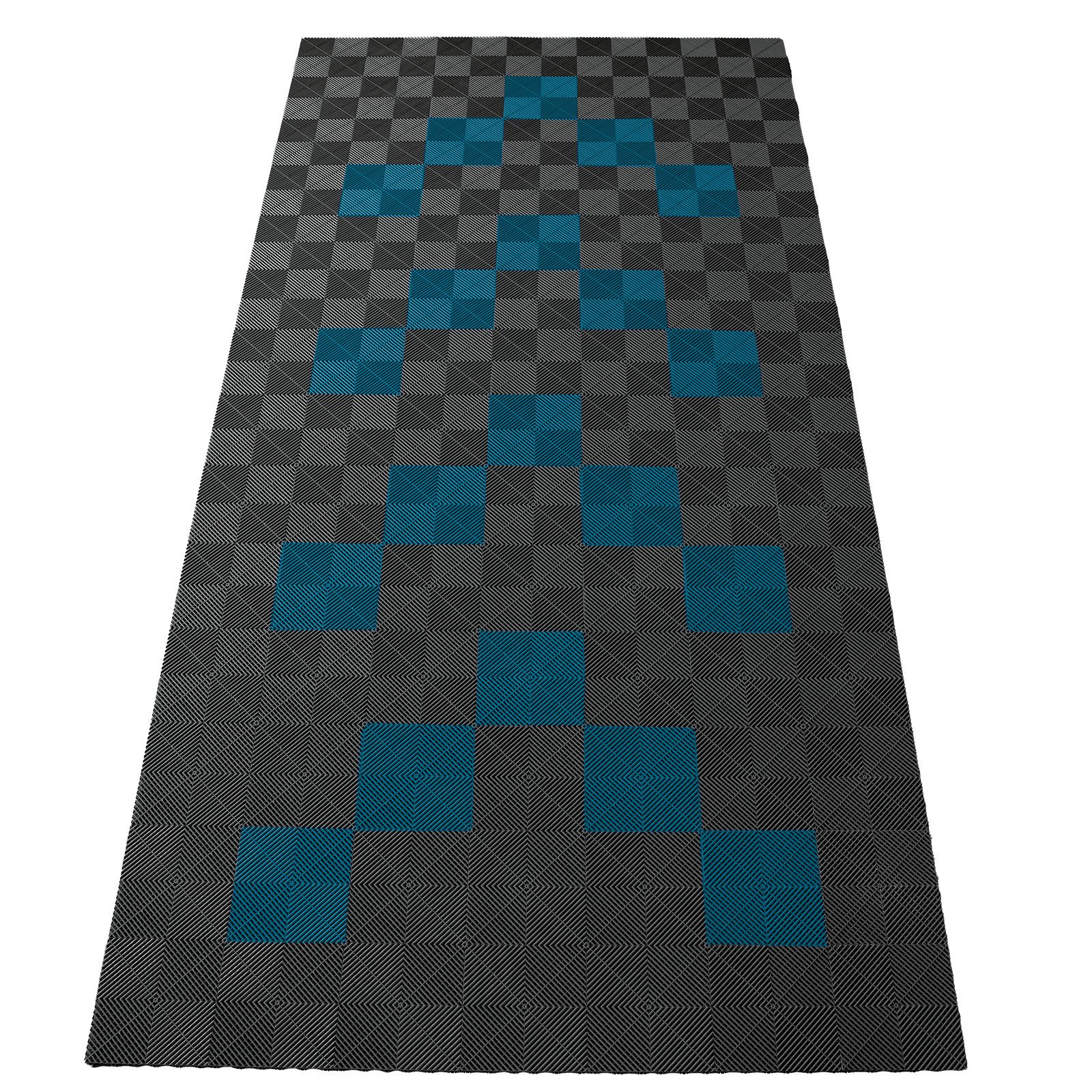 RAMROXX Klickfliesen Performance Bodenfliesen Garagenboden 2,8mx5,6m Grau Hellblau Set1