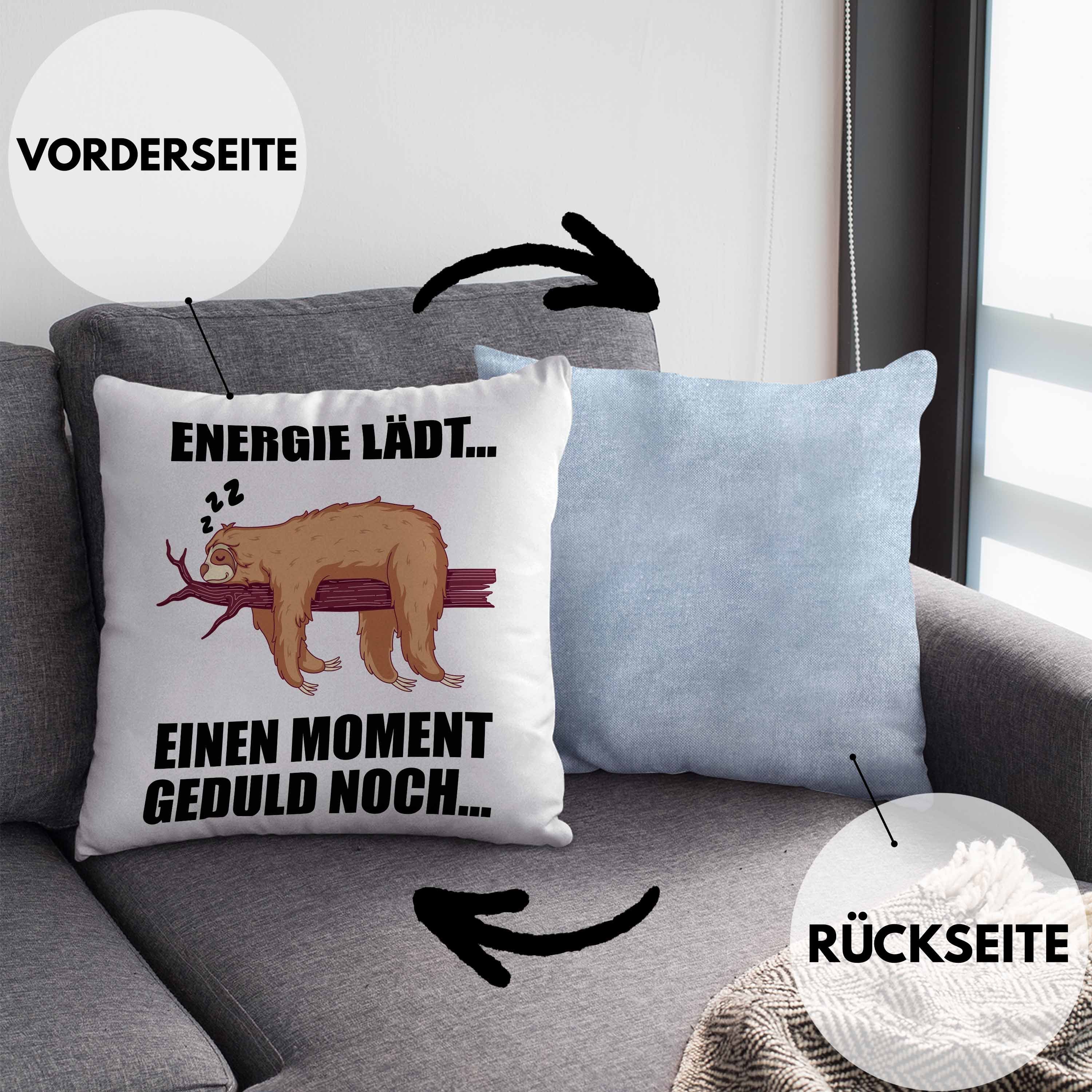 Nicht Faul Im Frauen Ich Trendation Blau - Bin Energiesparmodus Bin Geschenk Spruch Kissen Ich mit Spruch Kissen Faultier Trendation mit Dekokissen Füllung