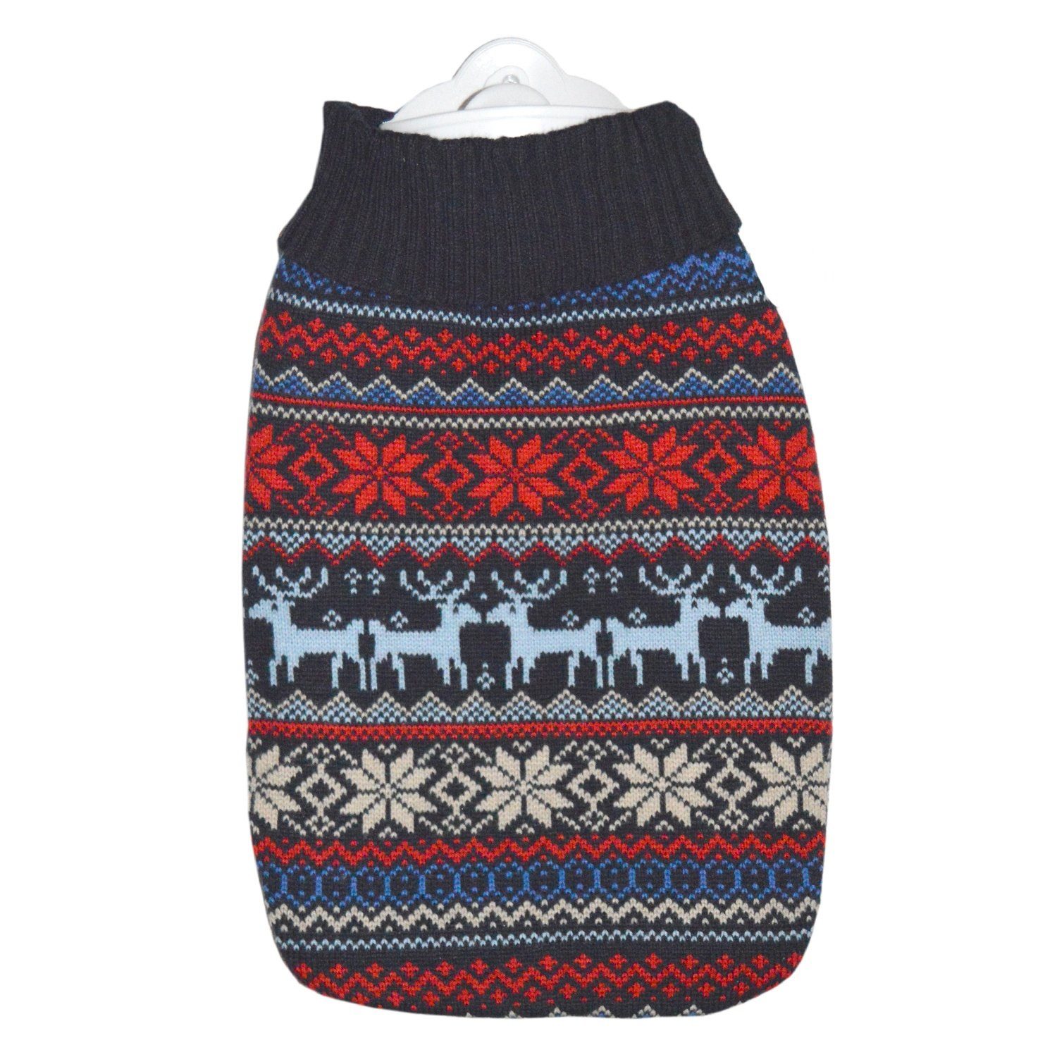 Hugo Frosch Wärmflasche Klassik 1,8 l Made in Germany mit Strickbezug Motiv, Norweger - langlebige Bettflasche, waschbarer Überzug