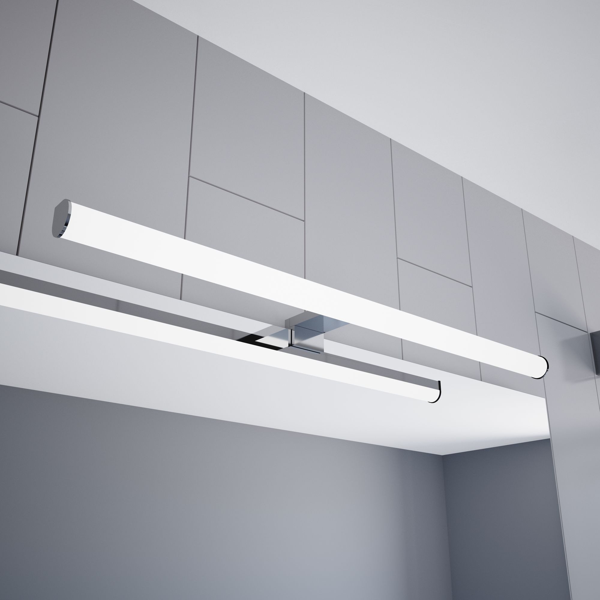 kalb LED Spiegelleuchte LED 600mm Aufbauleuchte 230V Badezimmer Leuchte verchromt, 600mm neutralweiss, neutralweiß – Bild 4 von 5