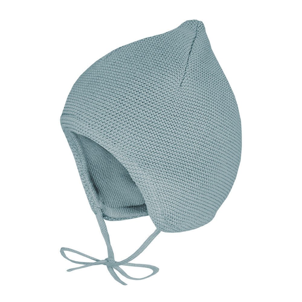 MAXIMO Strickmütze BABY-Mütze ausgenäht kleine Spitze, Futter (1-St)