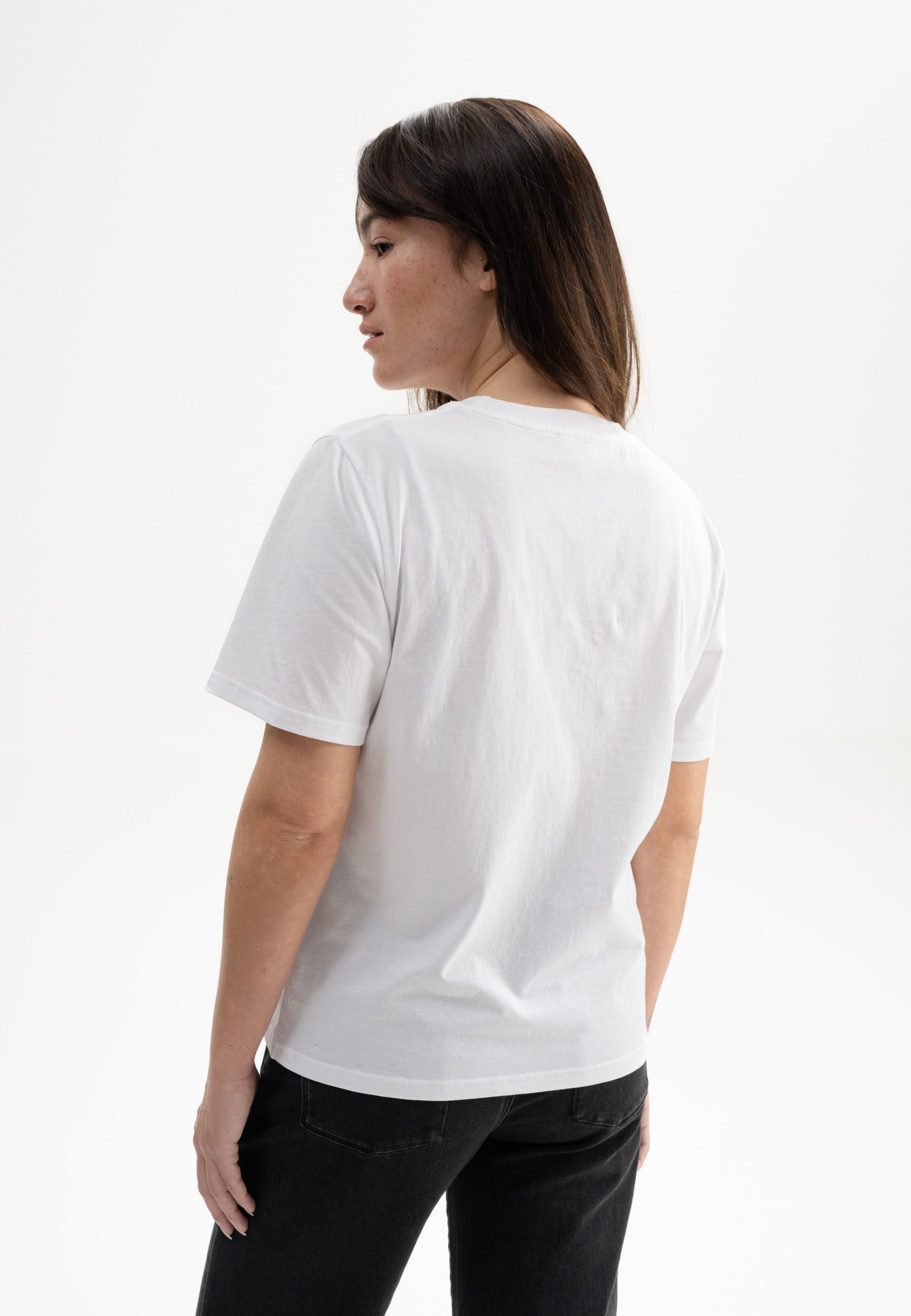 MELA Kurzarmshirt T-Shirt Style TANIKA Gerippter Kragen