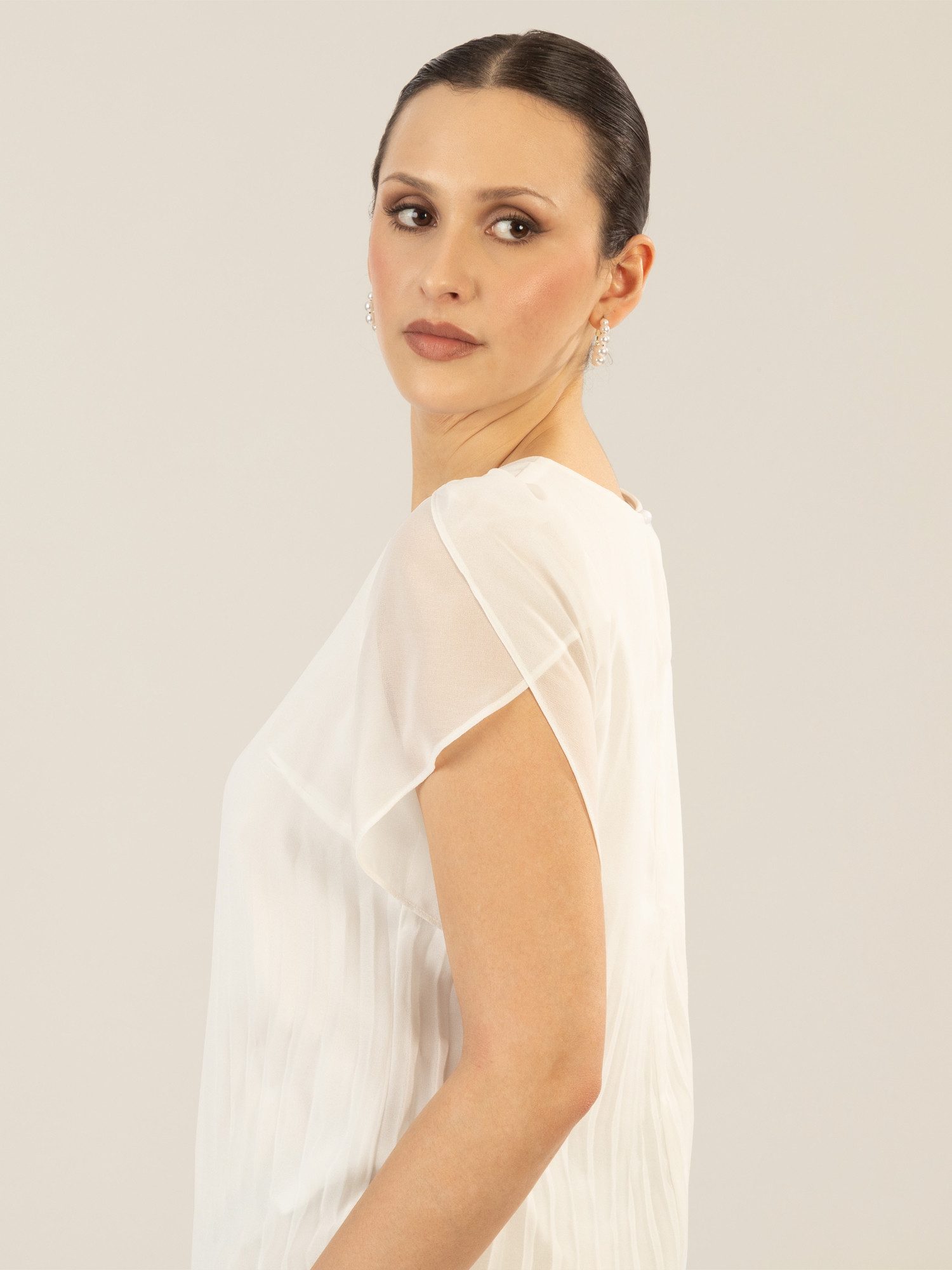 Apart Midikleid aus einem leicht körnigem Georgette