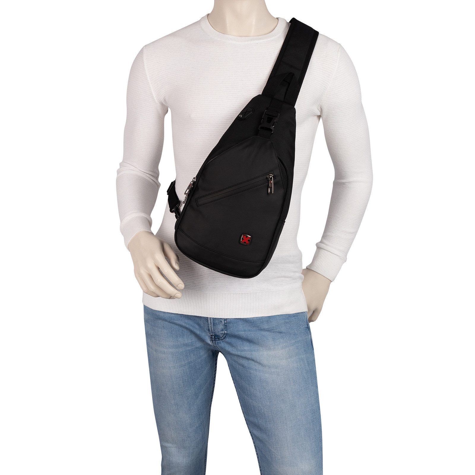 EAAKIE Umhängetasche Brusttasche Umhängetasche Schultertasche Cross Body Sling Bag, als Brusttasche, Umhängetasche, Schultertasche tragbar
