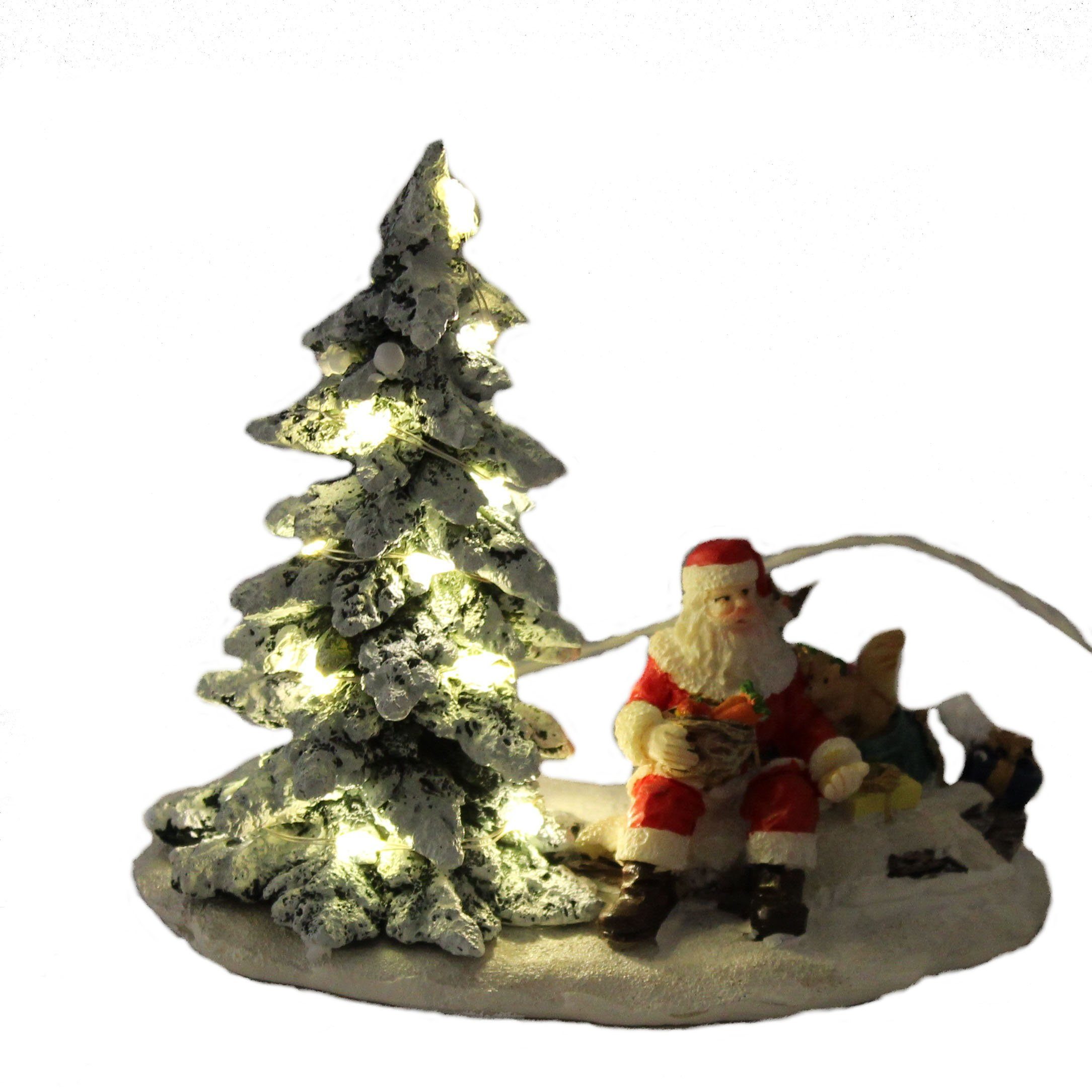 LED mit Weihnachtsszene und Tannenbaum Beleuchtung Wurm G. Winterszene Nikolaus