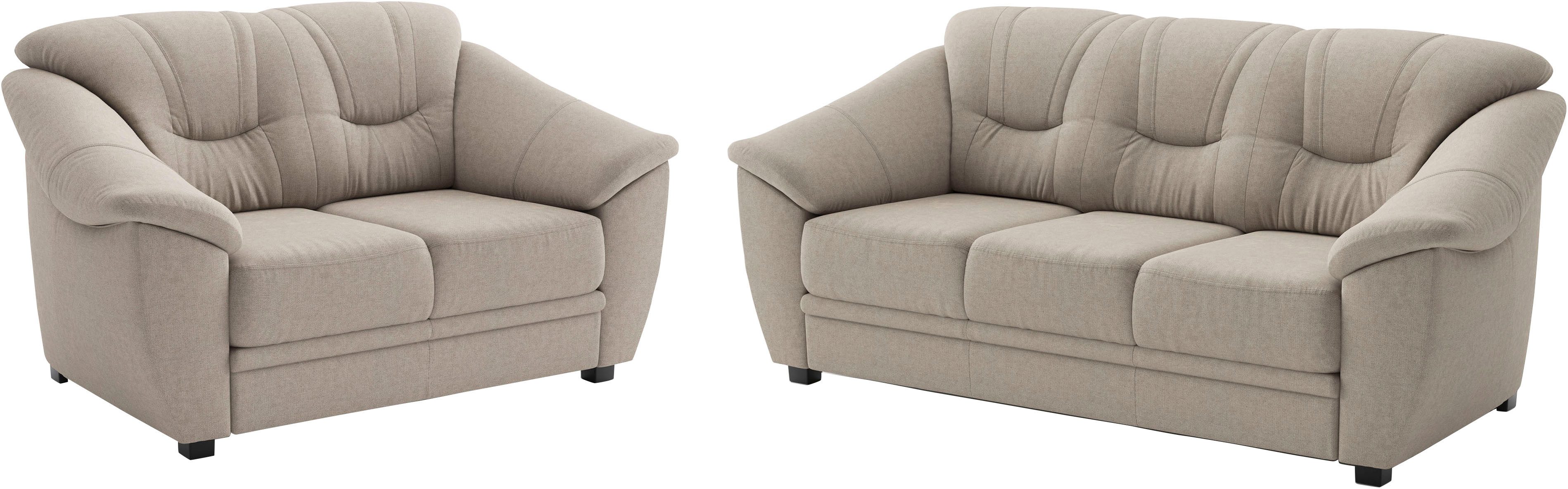 sit&more Polstergarnitur Savona, Set: 2- & 3er-Sofa, B: 148 bzw. 198 cm, Federkern-Polsterung, (2-tlg), komfortable Sitzhöhe 46 cm, frei im Raum stellbar, stilvolles Design
