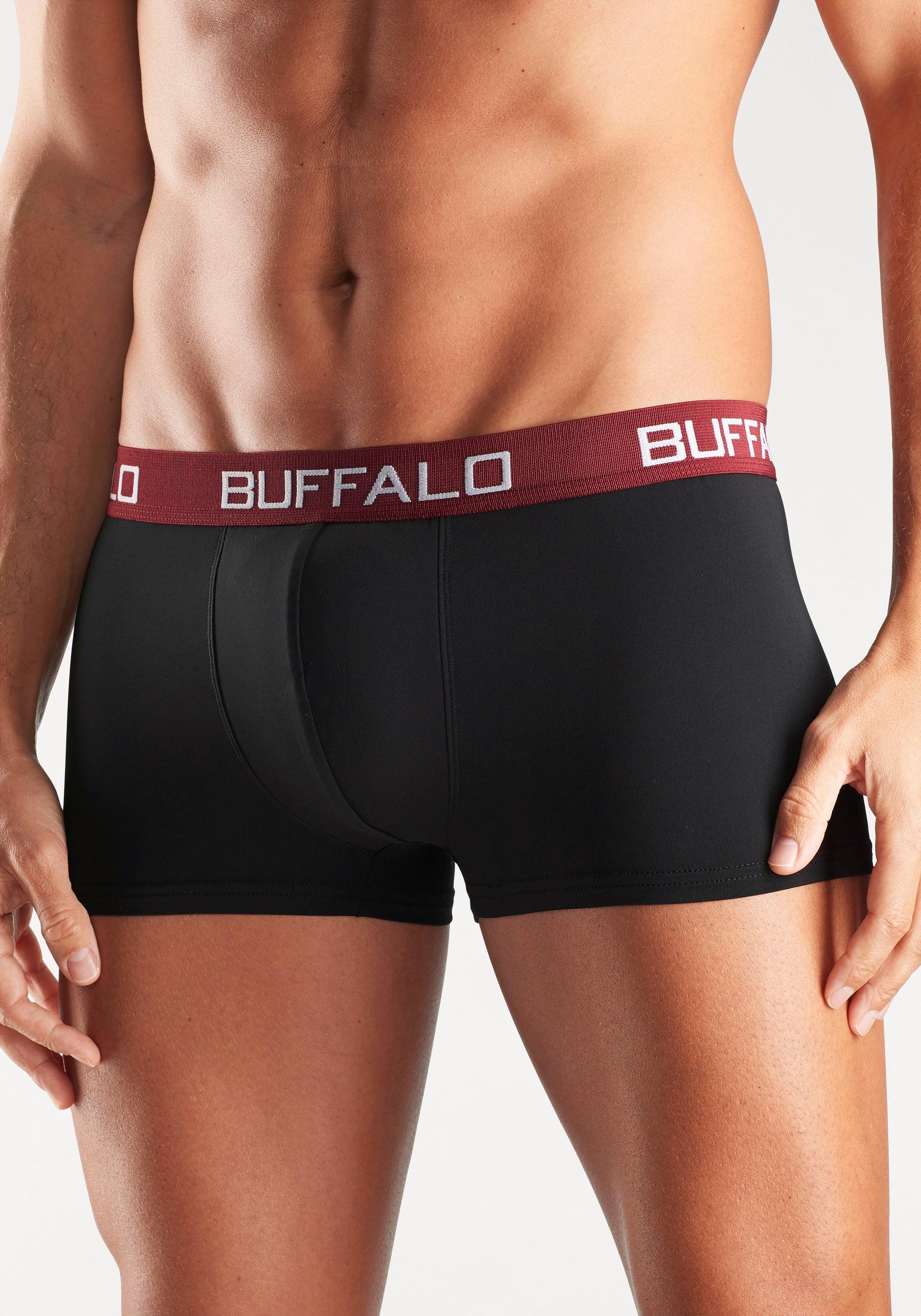 Buffalo Boxershorts (Packung, 4-St) schwarz Kontrastbund Hipster-Form in mit