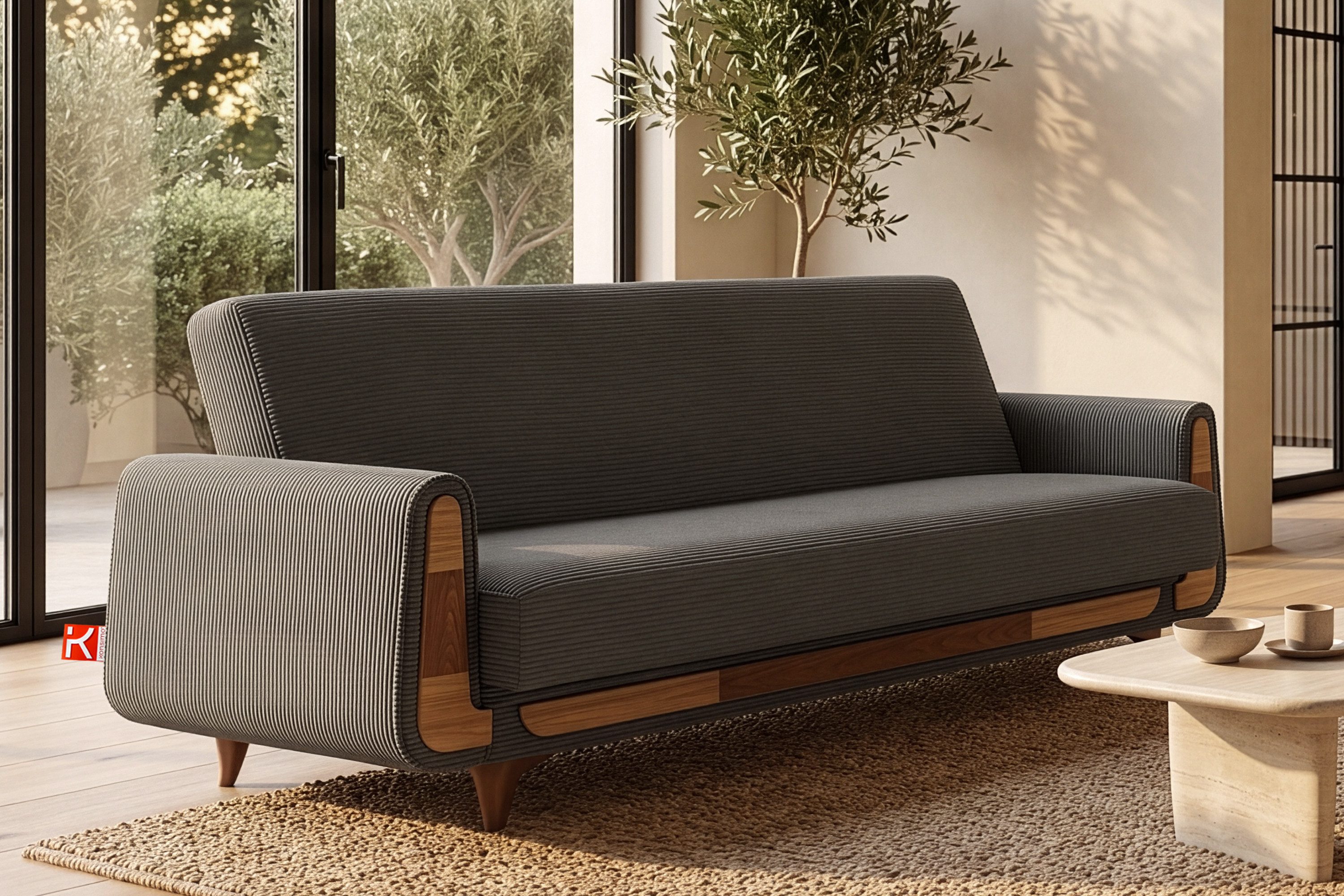 KONSIMO® 3-Sitzer GUSTAVO II Sofa 3-Personen, hergestellt in der EU, mit Schlaffunktion und Bettkasten