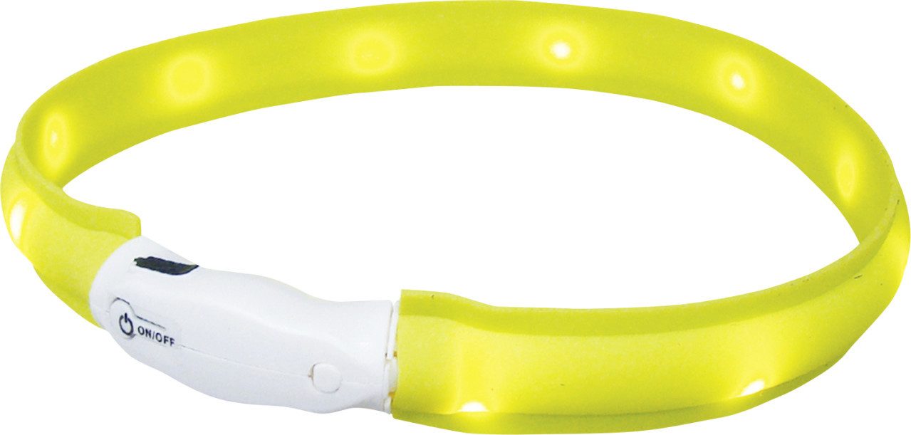 Hundehalsbandleuchte Nobby LED Leuchthalsband Visible breit gelb