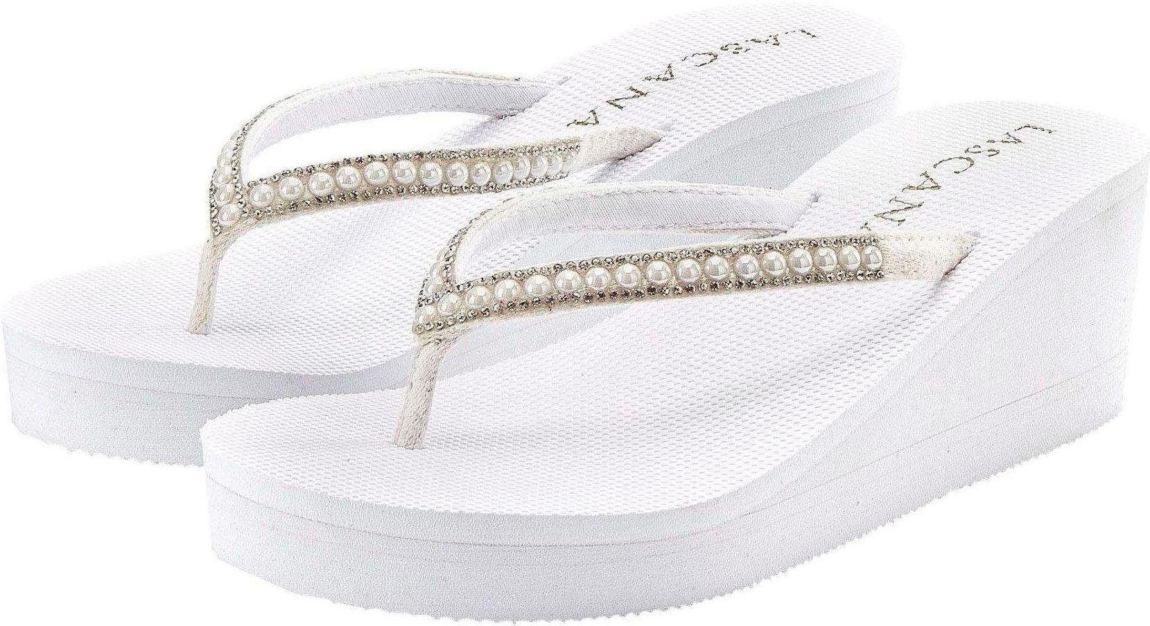 LASCANA Sandale, Pantolette Badezehentrenner Badeschuh, Zehentrenner mit Ke günstig online kaufen