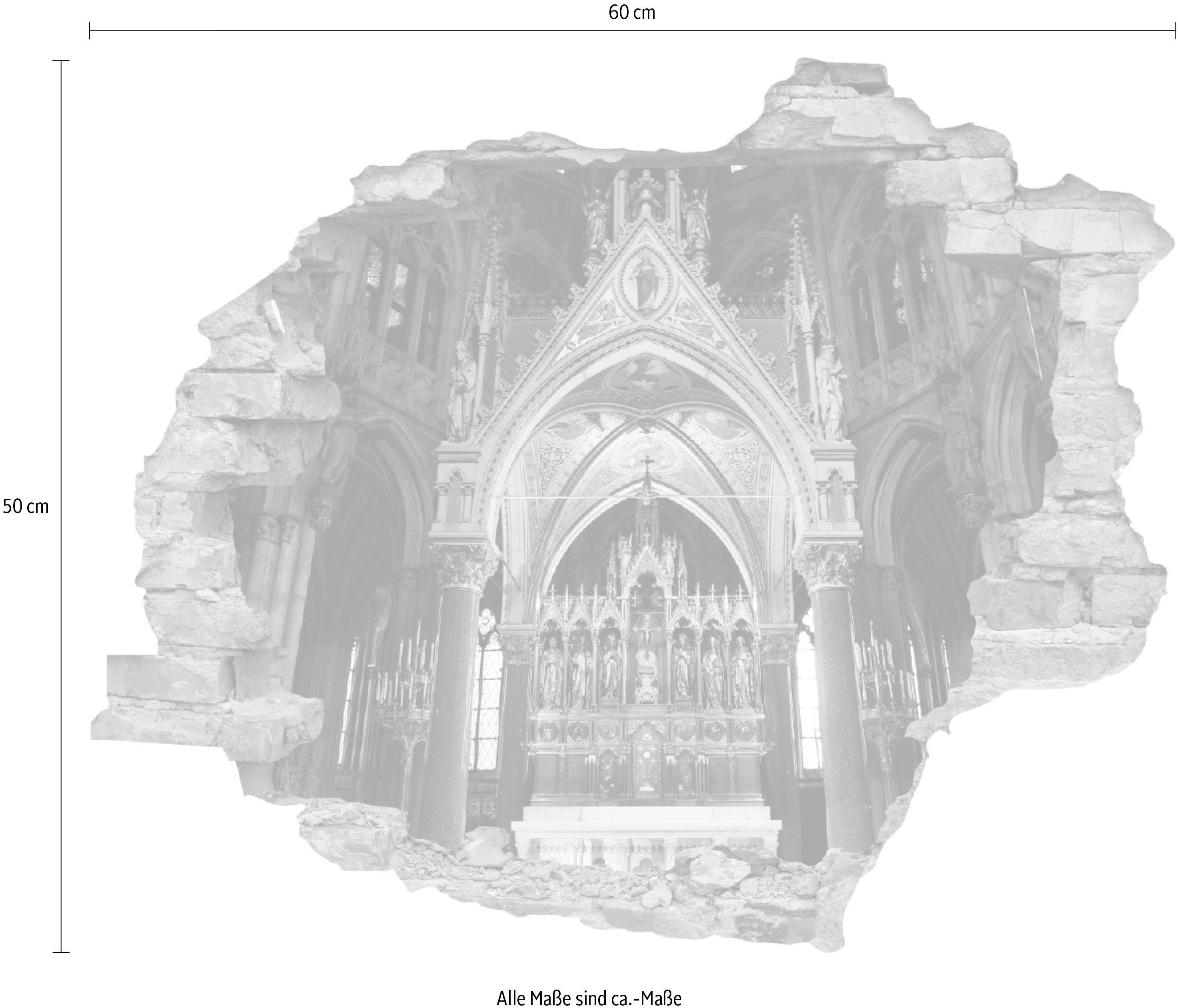 queence Wandtattoo Altar (1 St), Wandsticker, Wandbild, selbstklebend, 3D, Wanddurchbruch