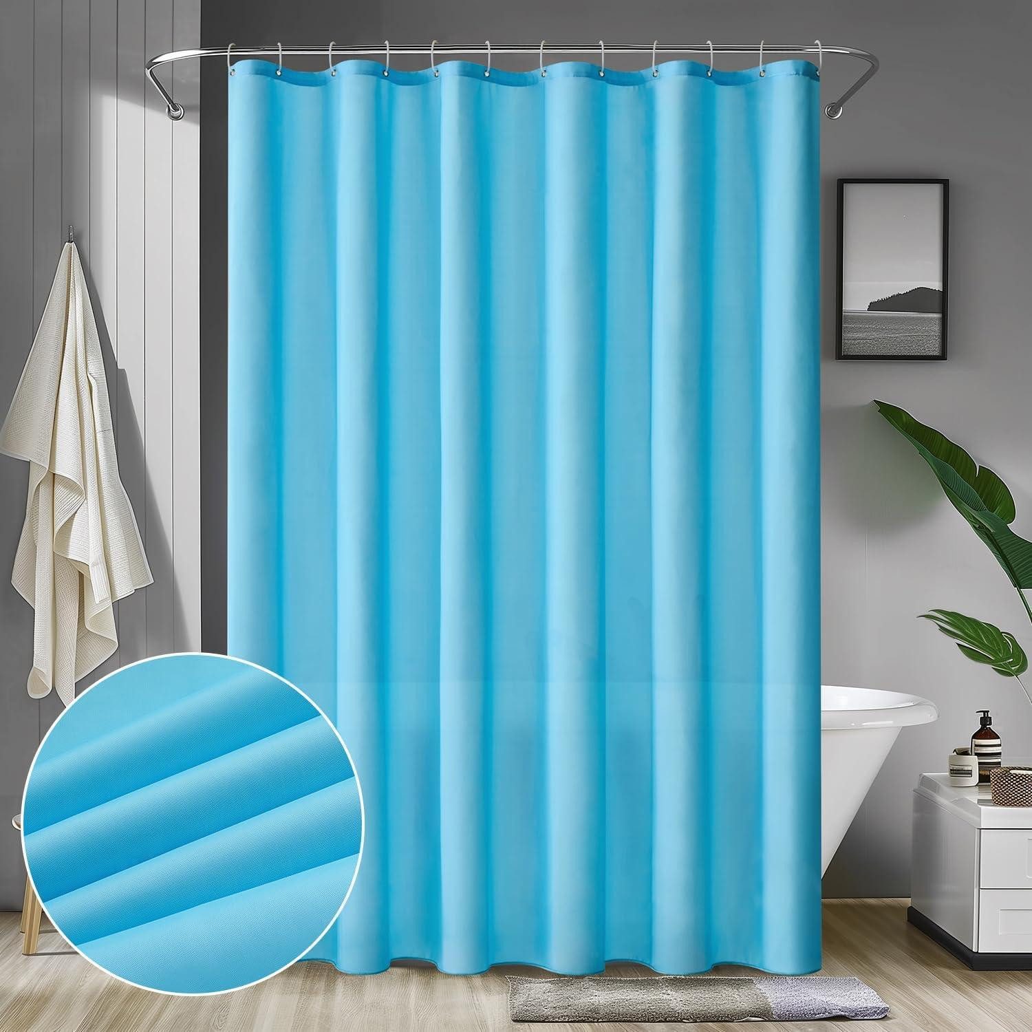 MIULEE Duschvorhang Duschvorhang 120x180cm Hellblau Textil Wasserdicht Anti-schimmel