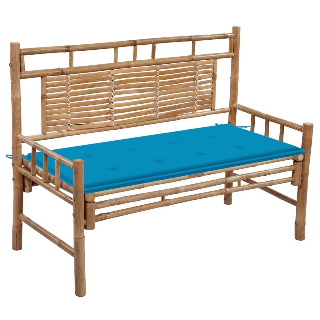 vidaXL Gartenbank Gartenbank mit Auflage 120 cm Bambus (1-St)