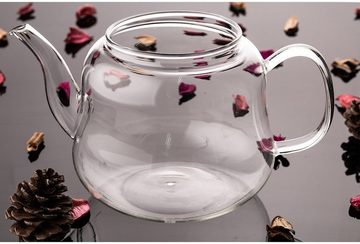 Dekonaz Teekanne Teekanne Set, Glas, Bambu Deckel, 1,55 Liter, 1.55 l